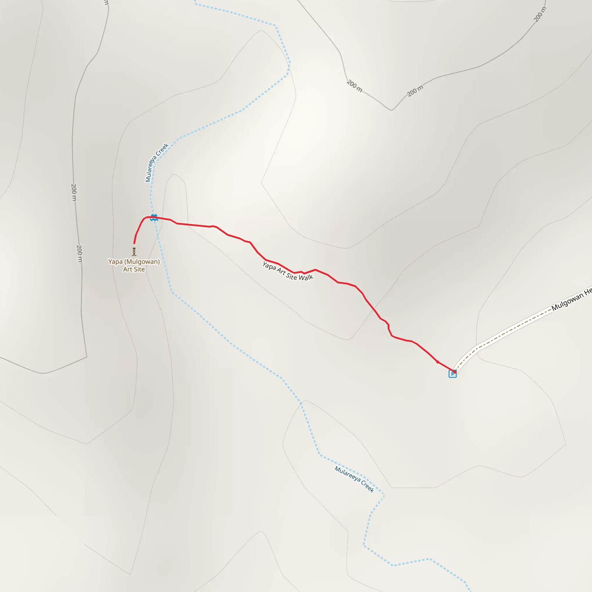 Yapa - Mulgowan - Aboriginal Art site Walking Track mobile static map