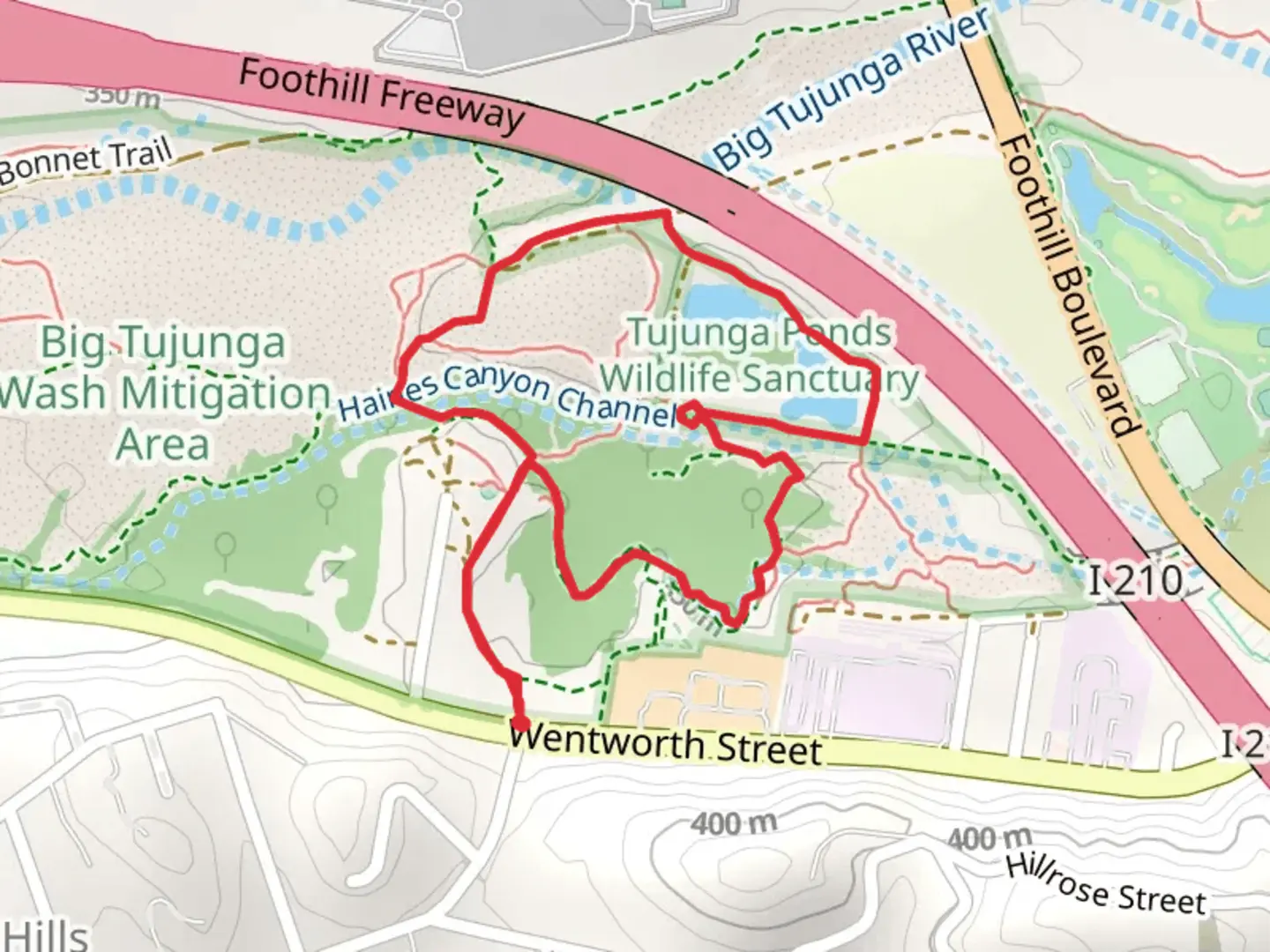 An image depicting the trail Haines Canyon Channel Loop and its surrounding area.