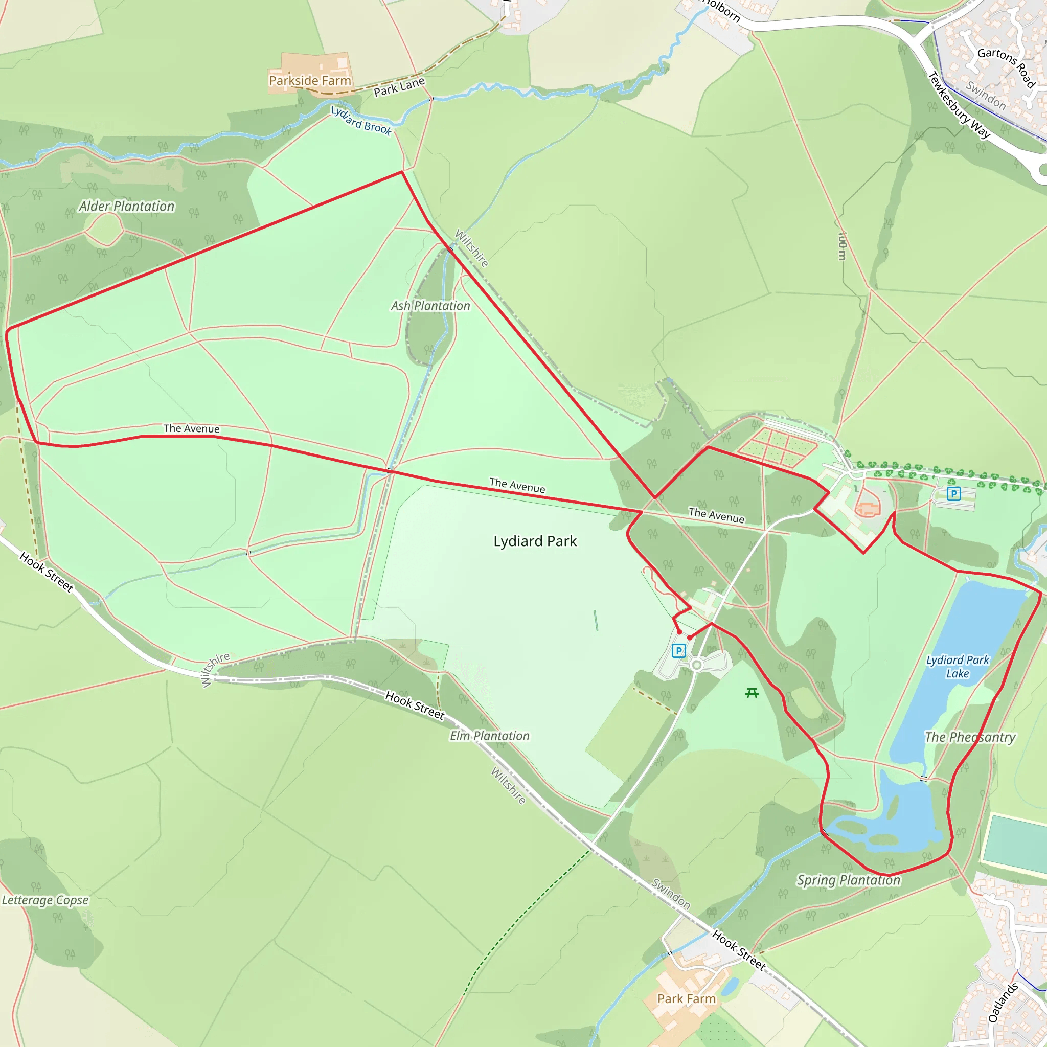 Lydiard Park Walk mobile static map