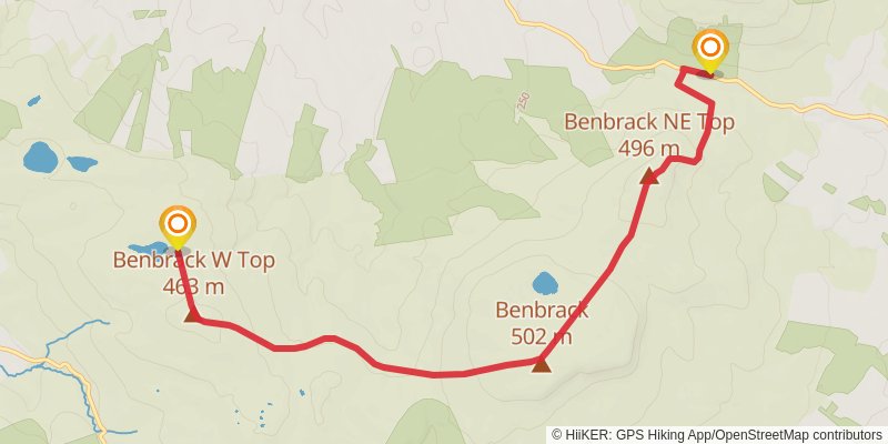 The Playbank to Benbrack Mountain stage 2 Map