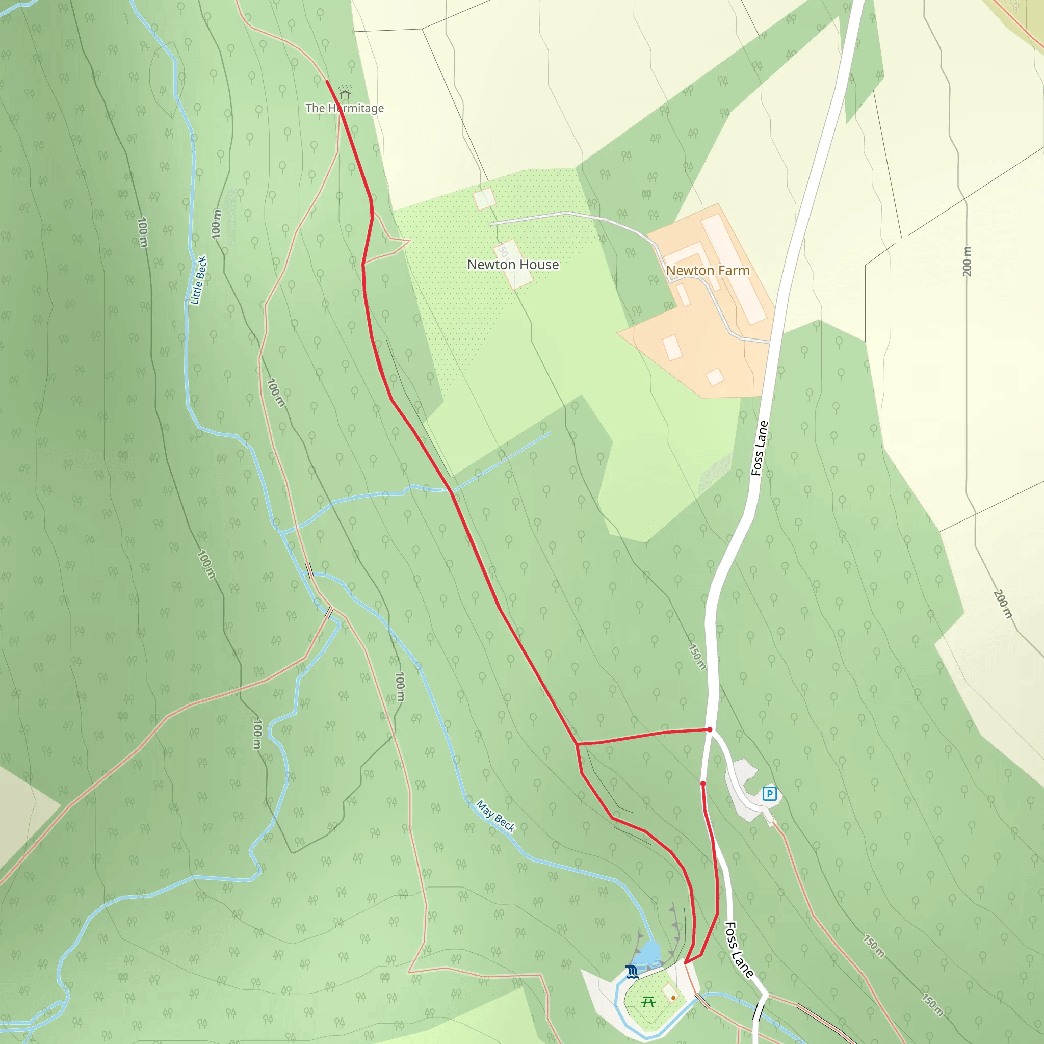 Falling Foss and The Hermitage Walk mobile static map