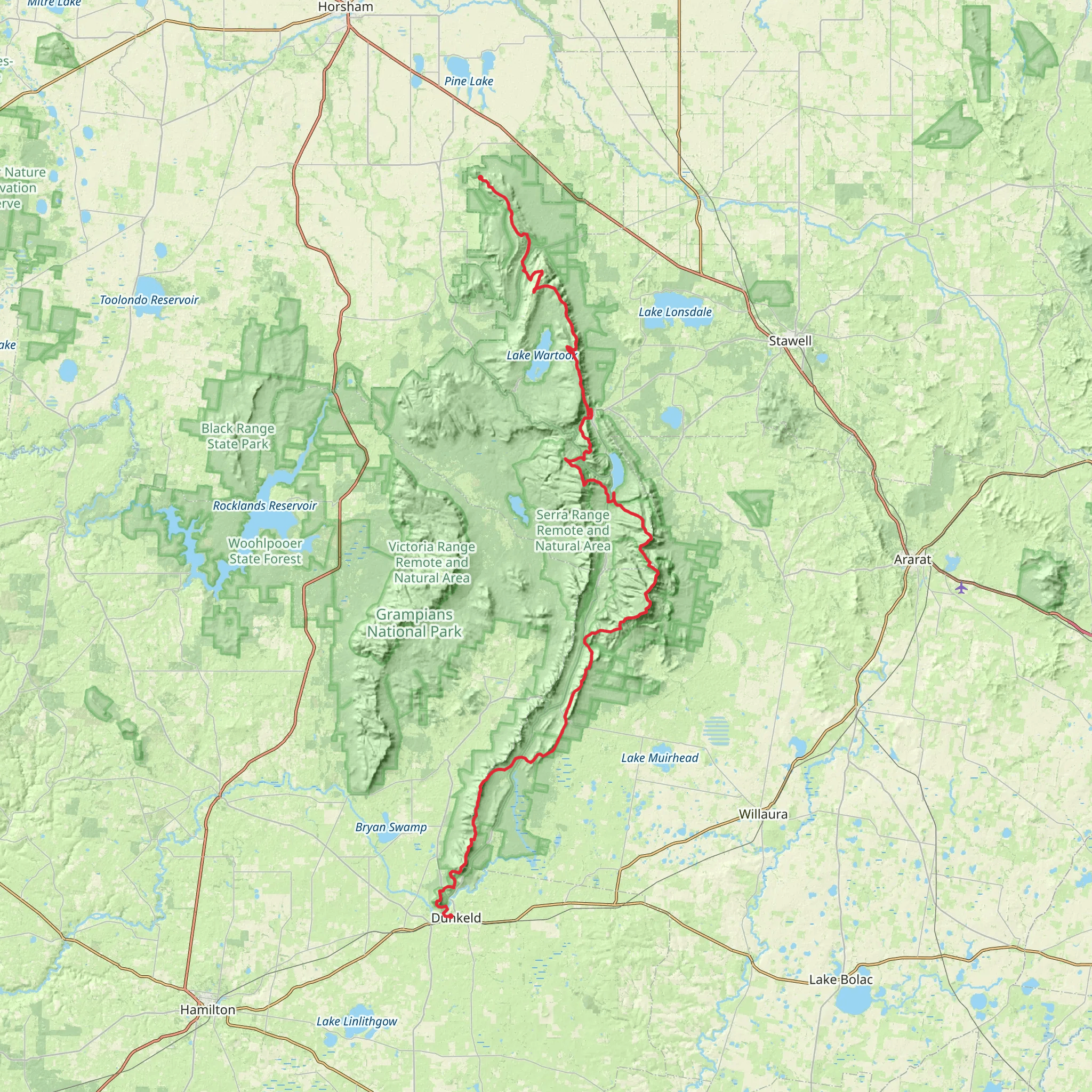 Grampians Peak Trail mobile static map