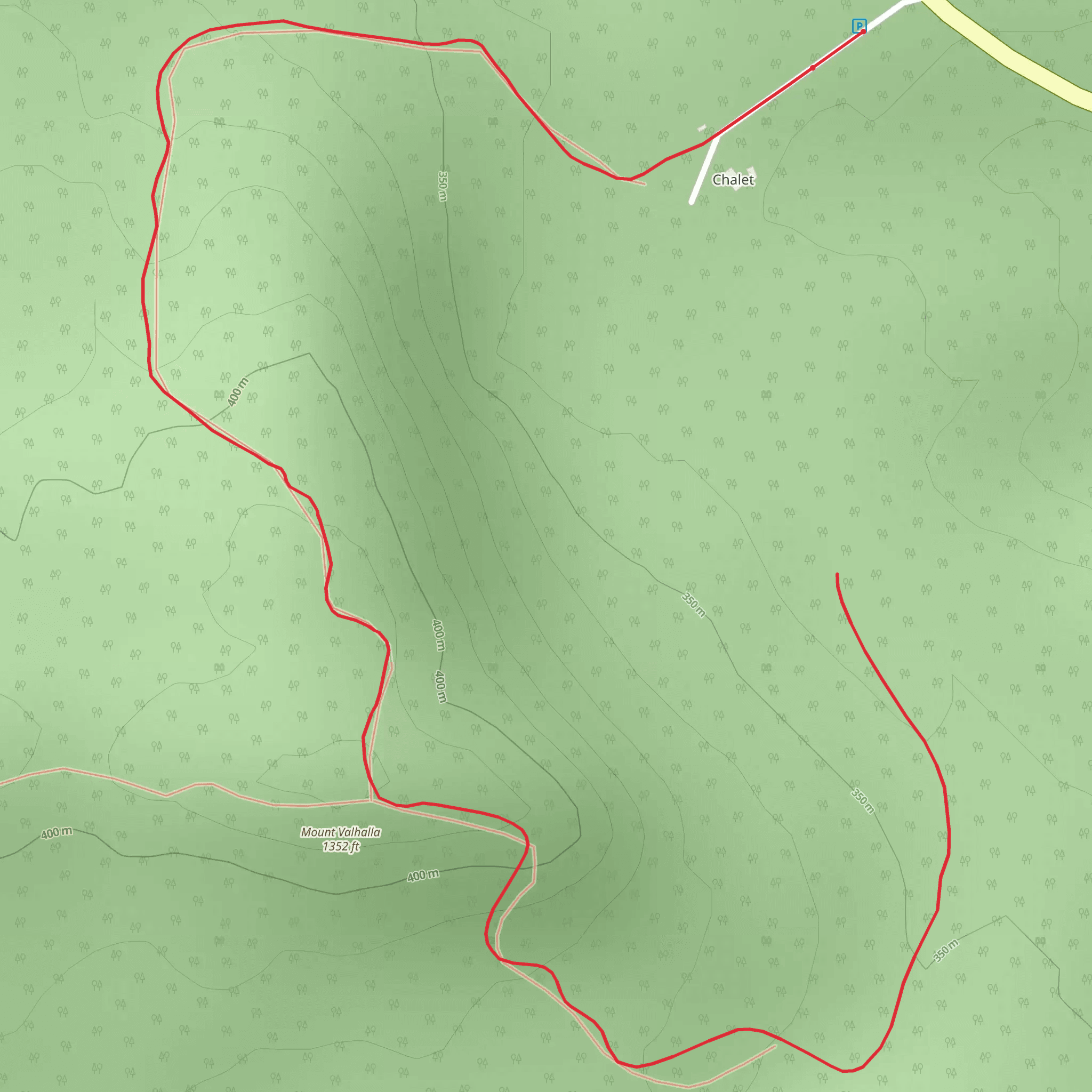 Mount Valhalla via Ridgetop Trail mobile static map