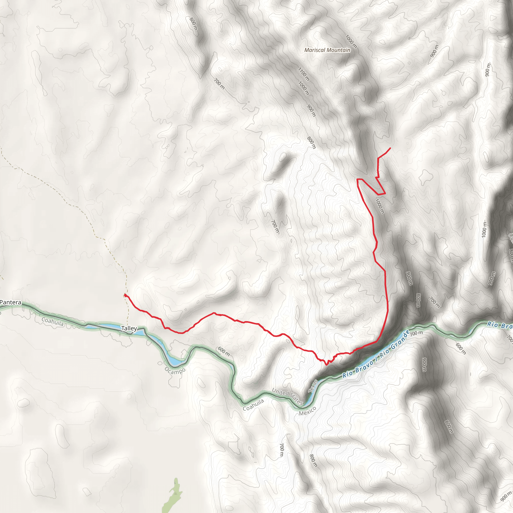 Mariscal Canyon Rim Trail mobile static map