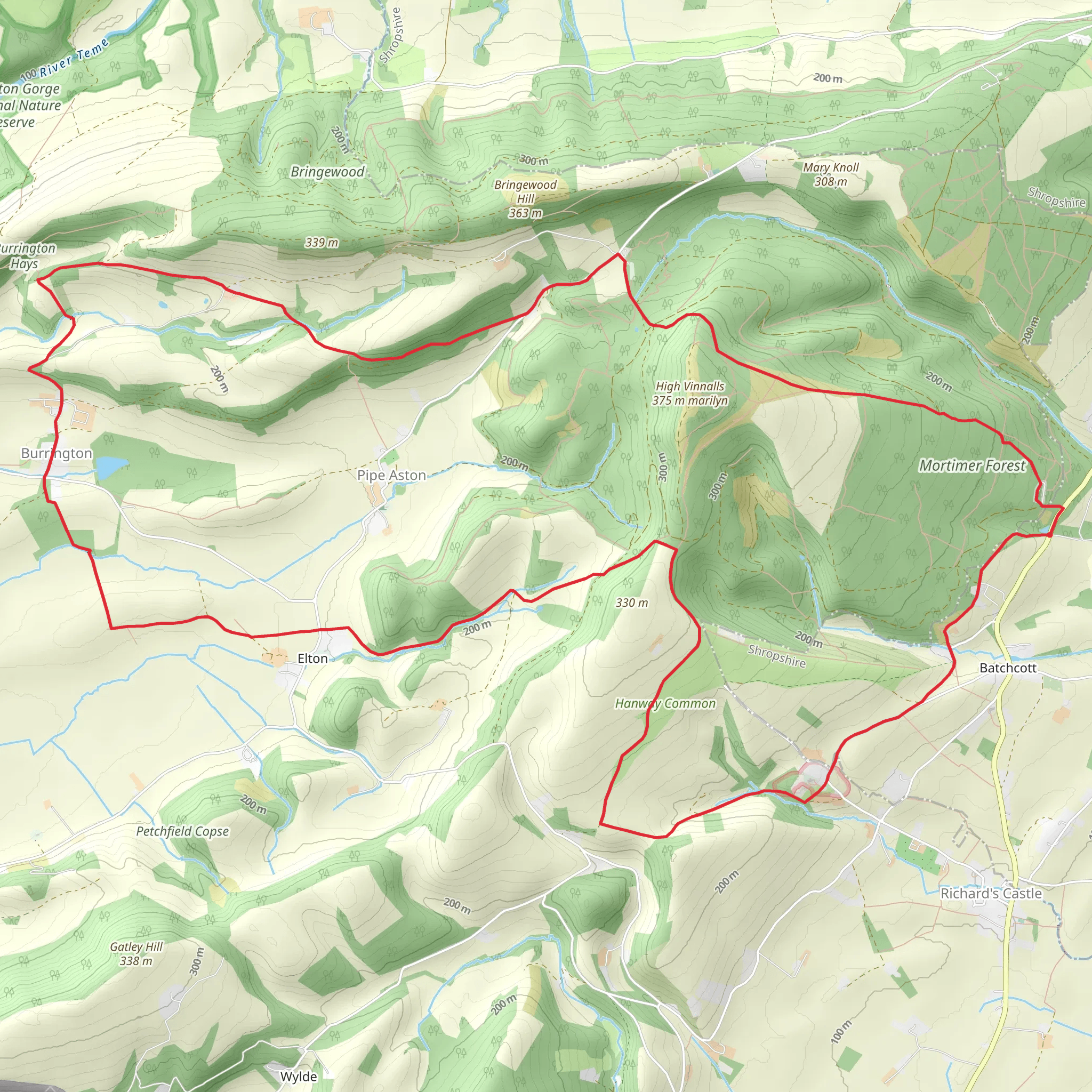 High Vinnalls - Burrington and Richard's Castle mobile static map