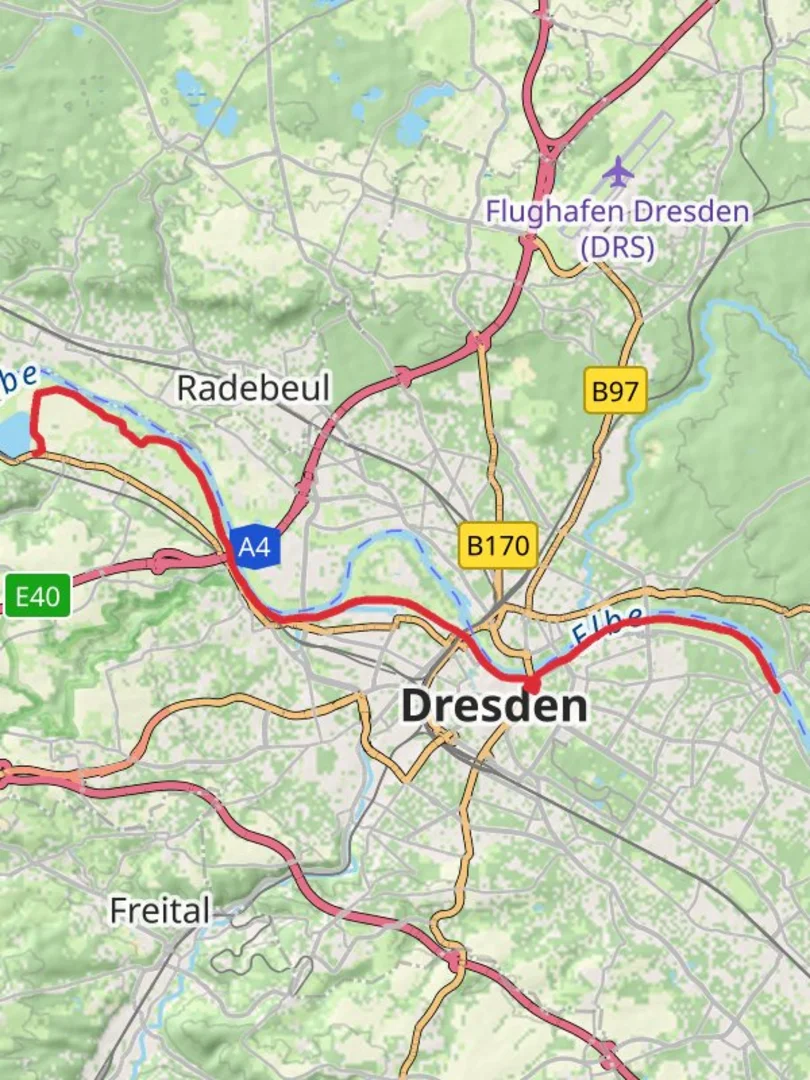 An image depicting the trail Speichersee Niederwartha to Blasewitz Walk and its surrounding area.