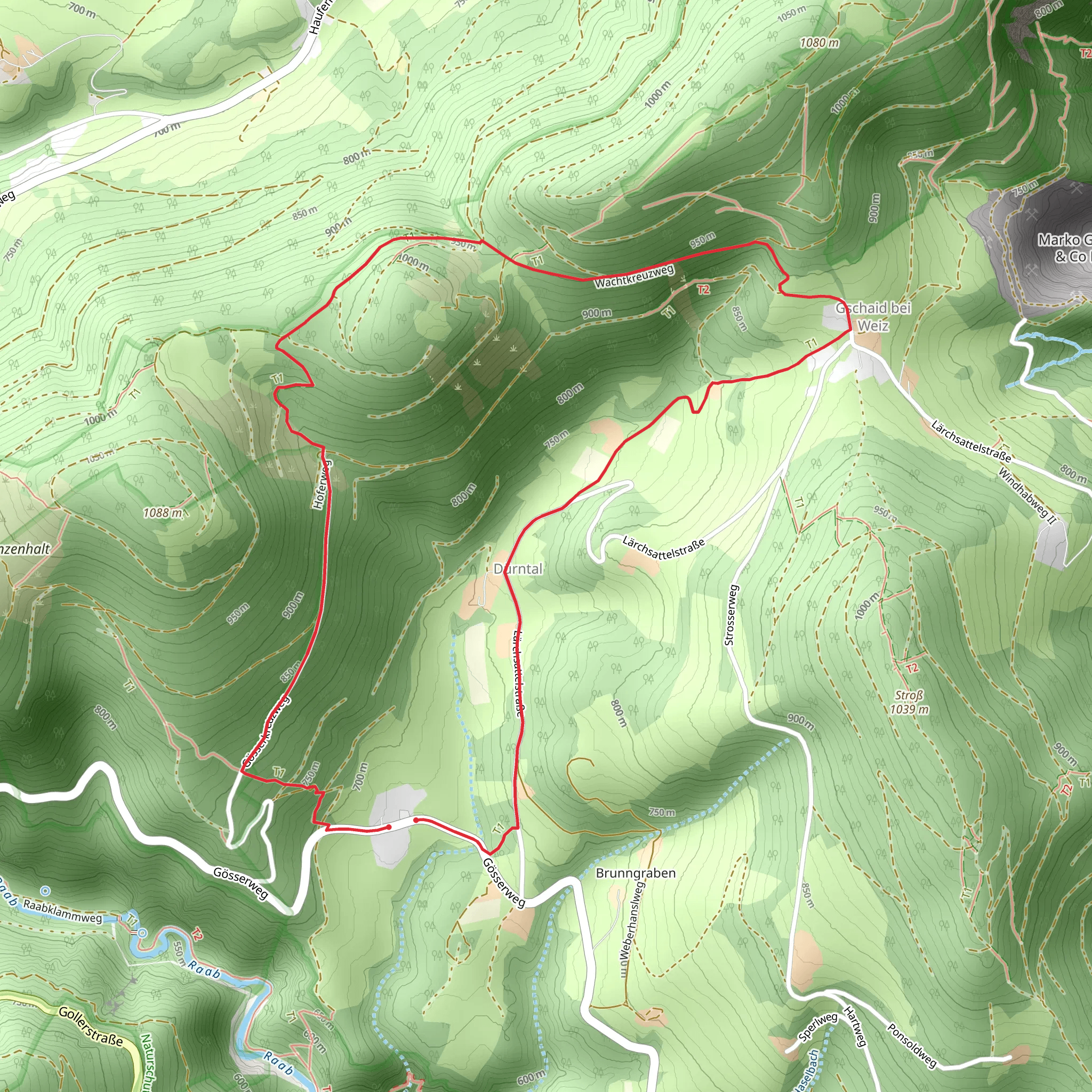 Naas Cave Trail mobile static map