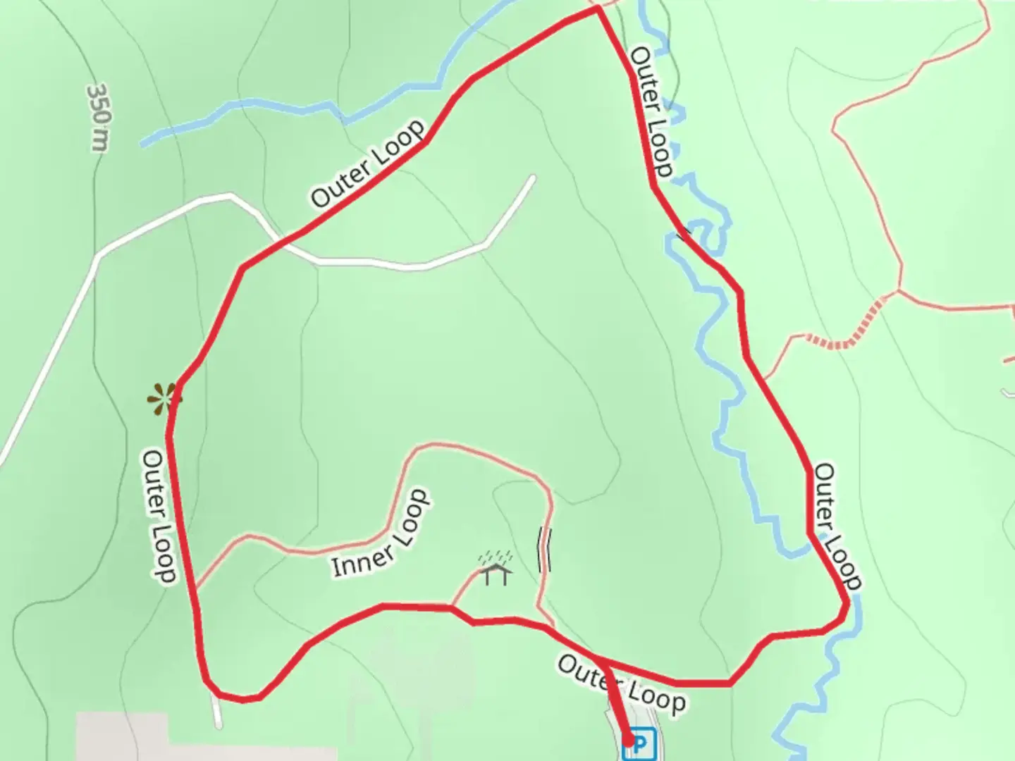 An image depicting the trail Outer Loop - Allard Run and its surrounding area.