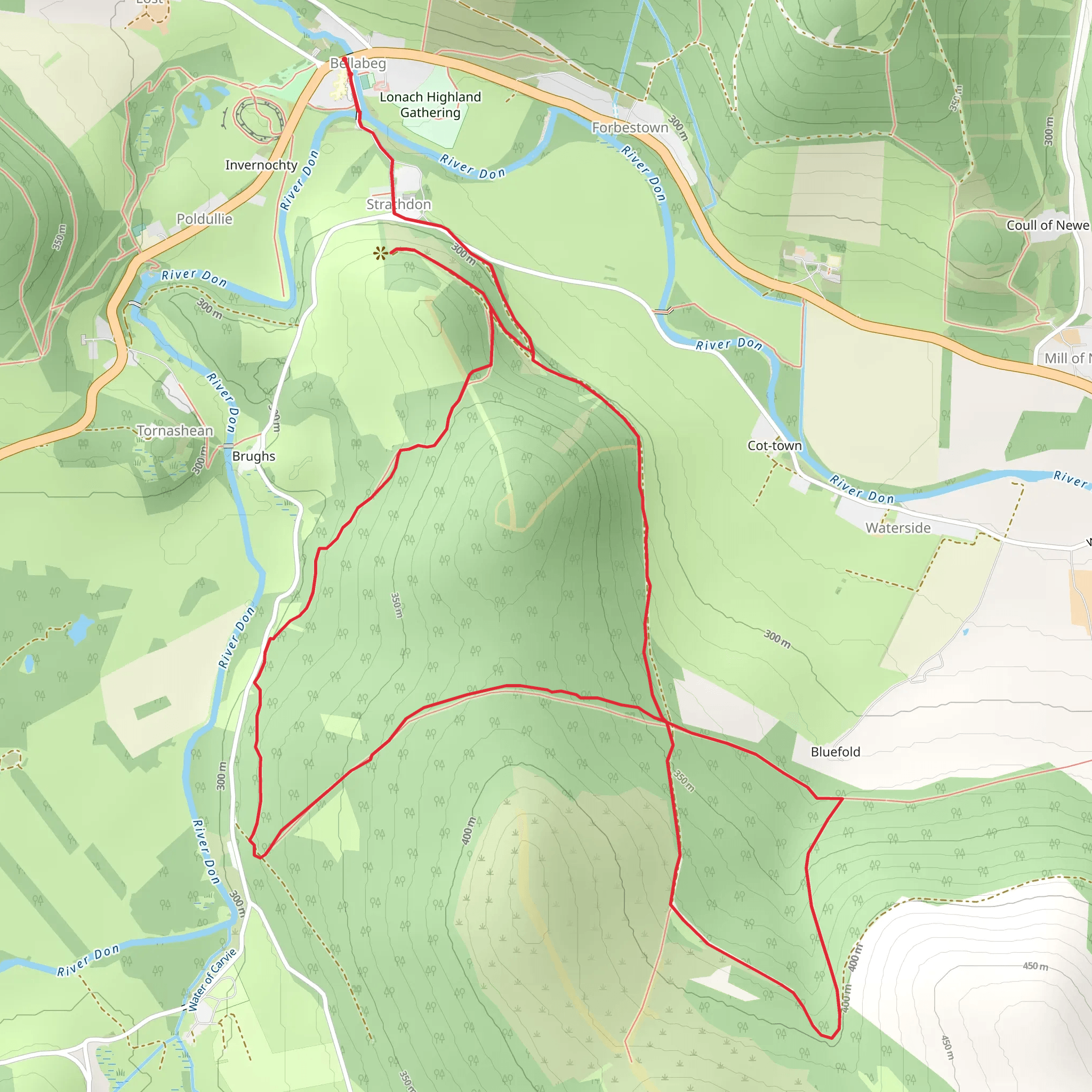 Strathdon Trail - Bunzeach Trail mobile static map