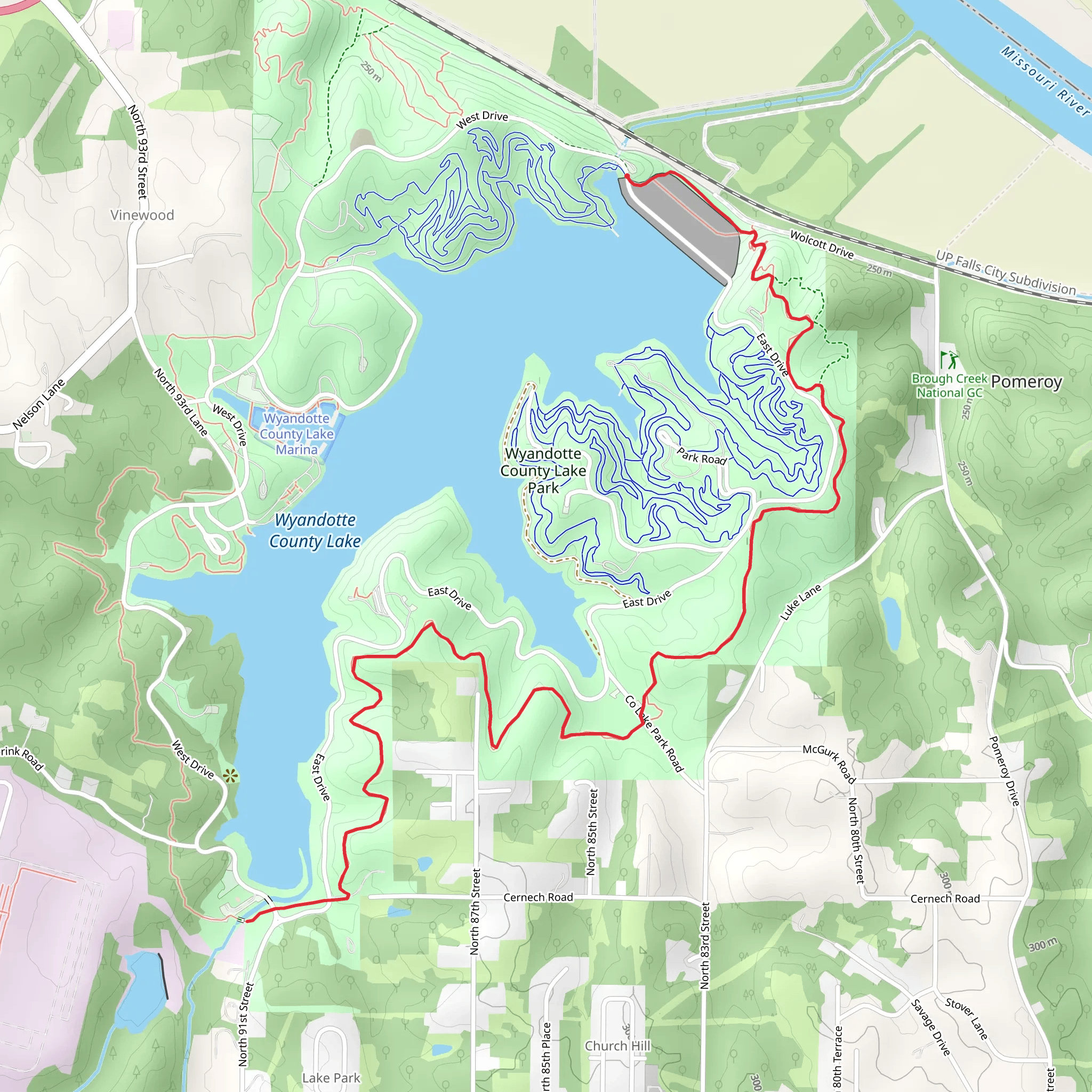 WyCo Lake Bridle Trail mobile static map