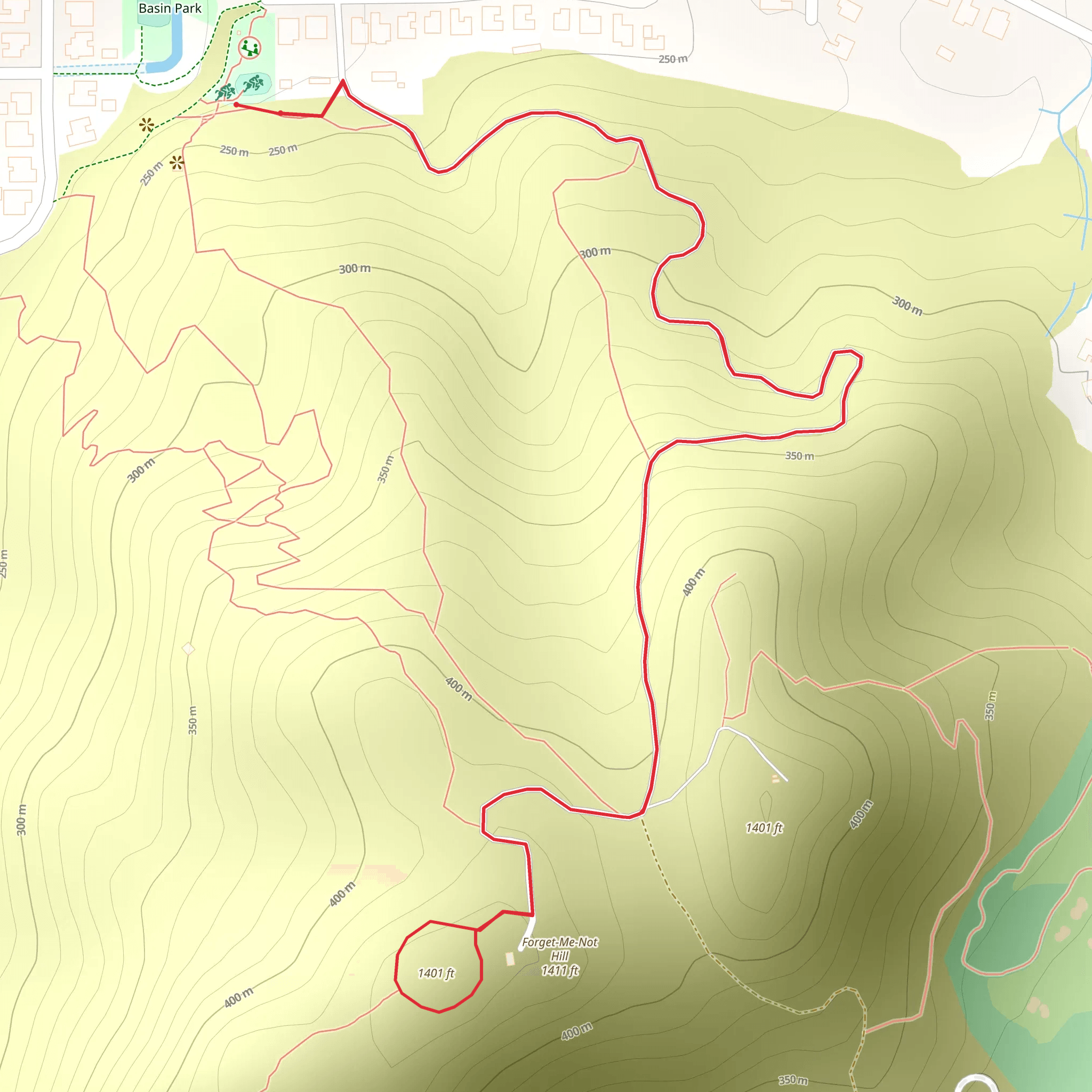 Forget Me-Not Hill mobile static map
