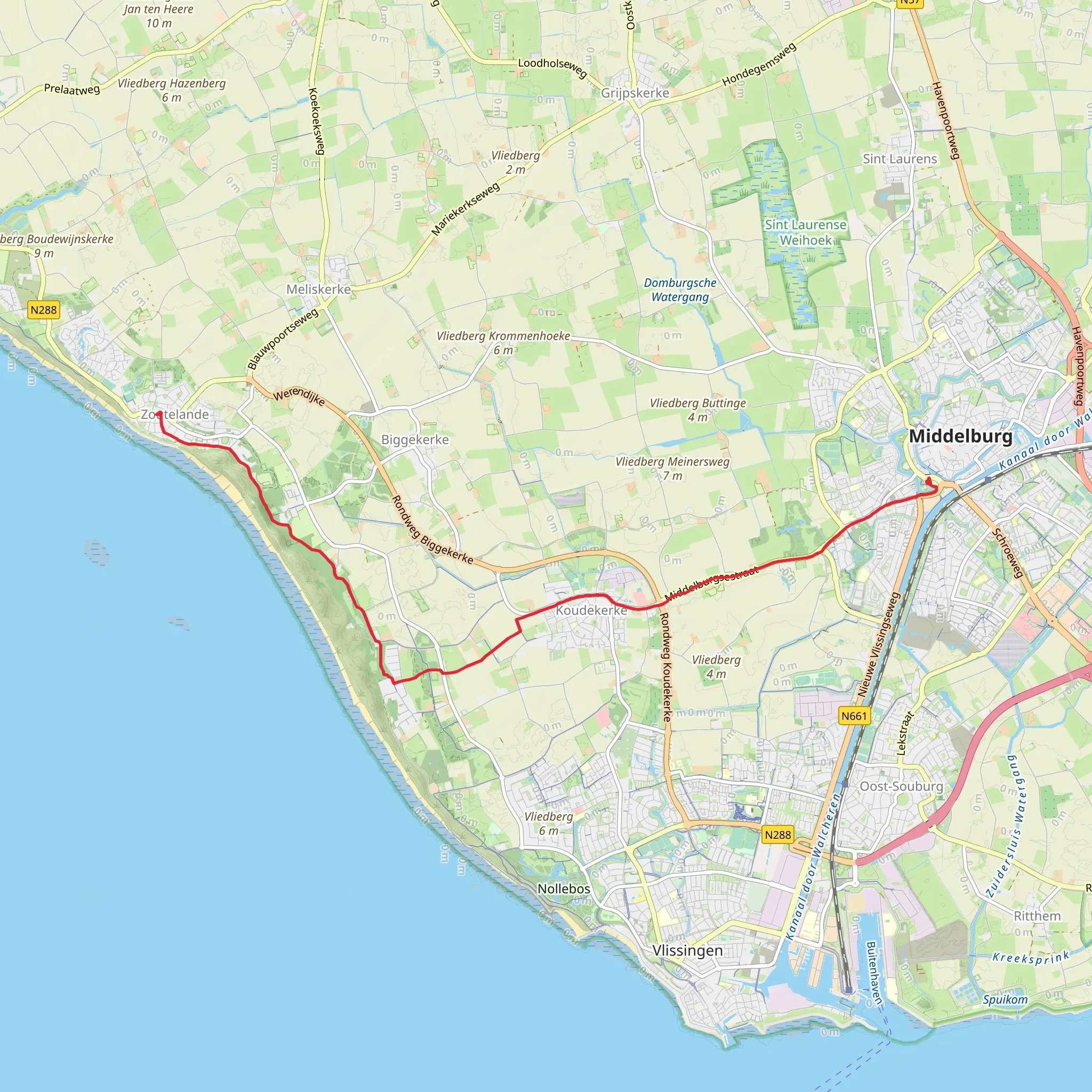 Kasteel Ter Hooge, Kaapduinen and Groot Valkenisse mobile static map