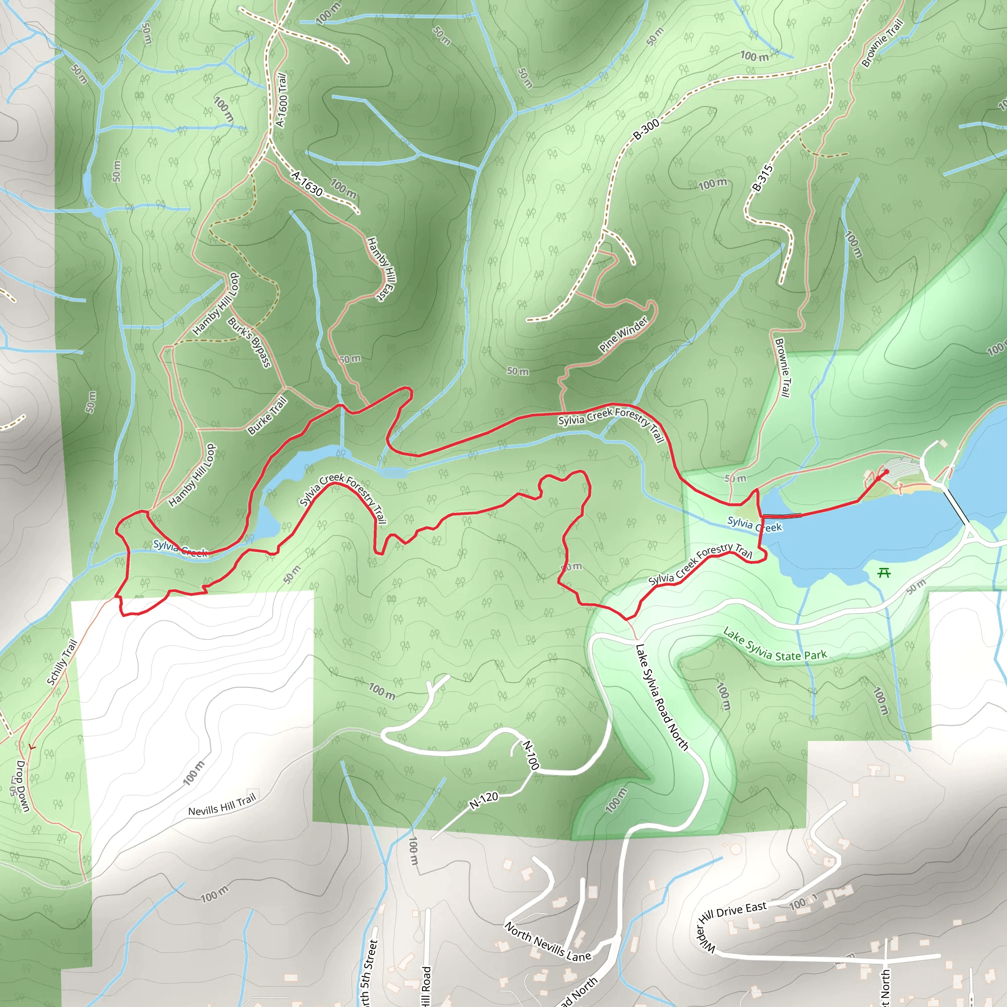Sylvia Creek Forestry Trail mobile static map