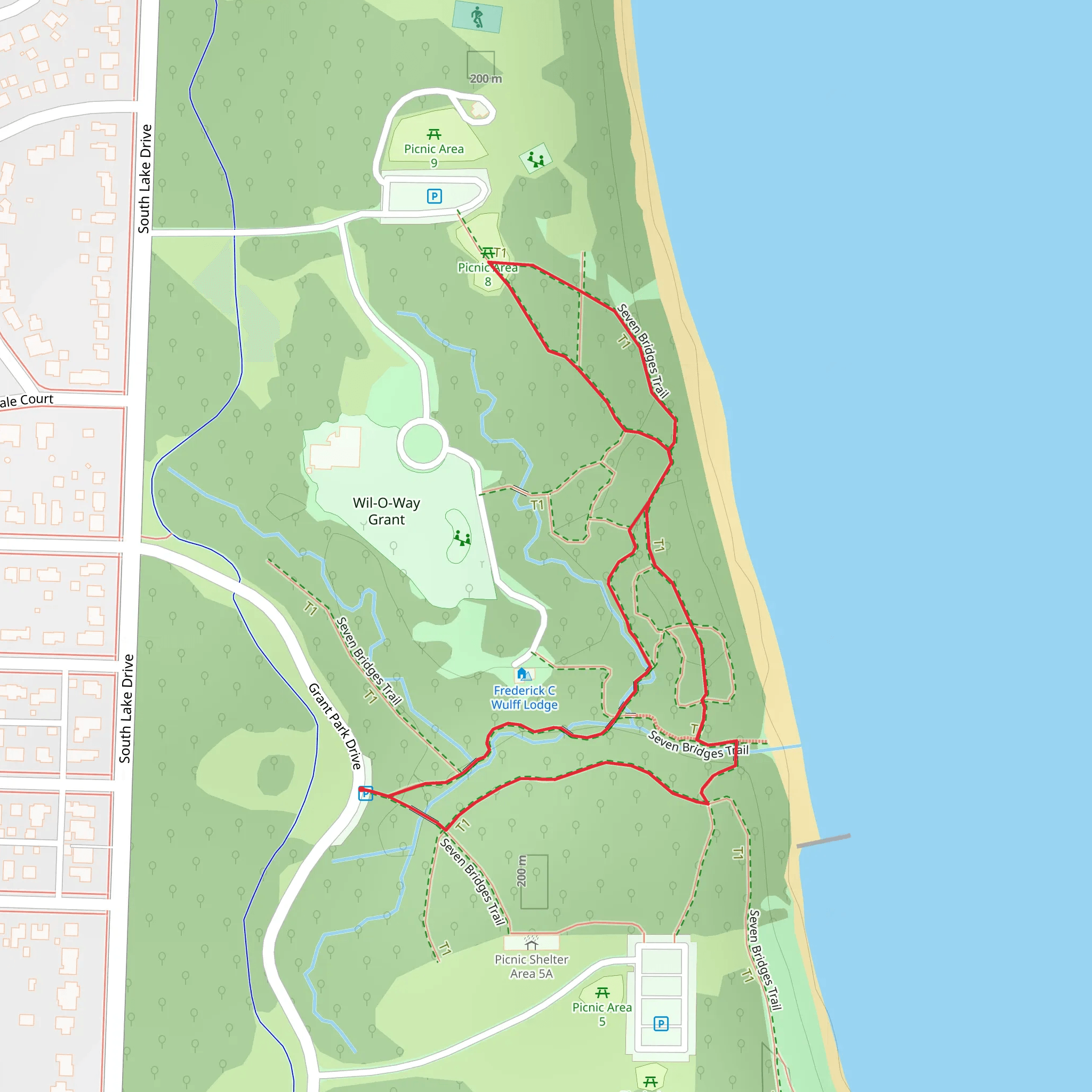 Frederick C Wulff Lodge Loop mobile static map
