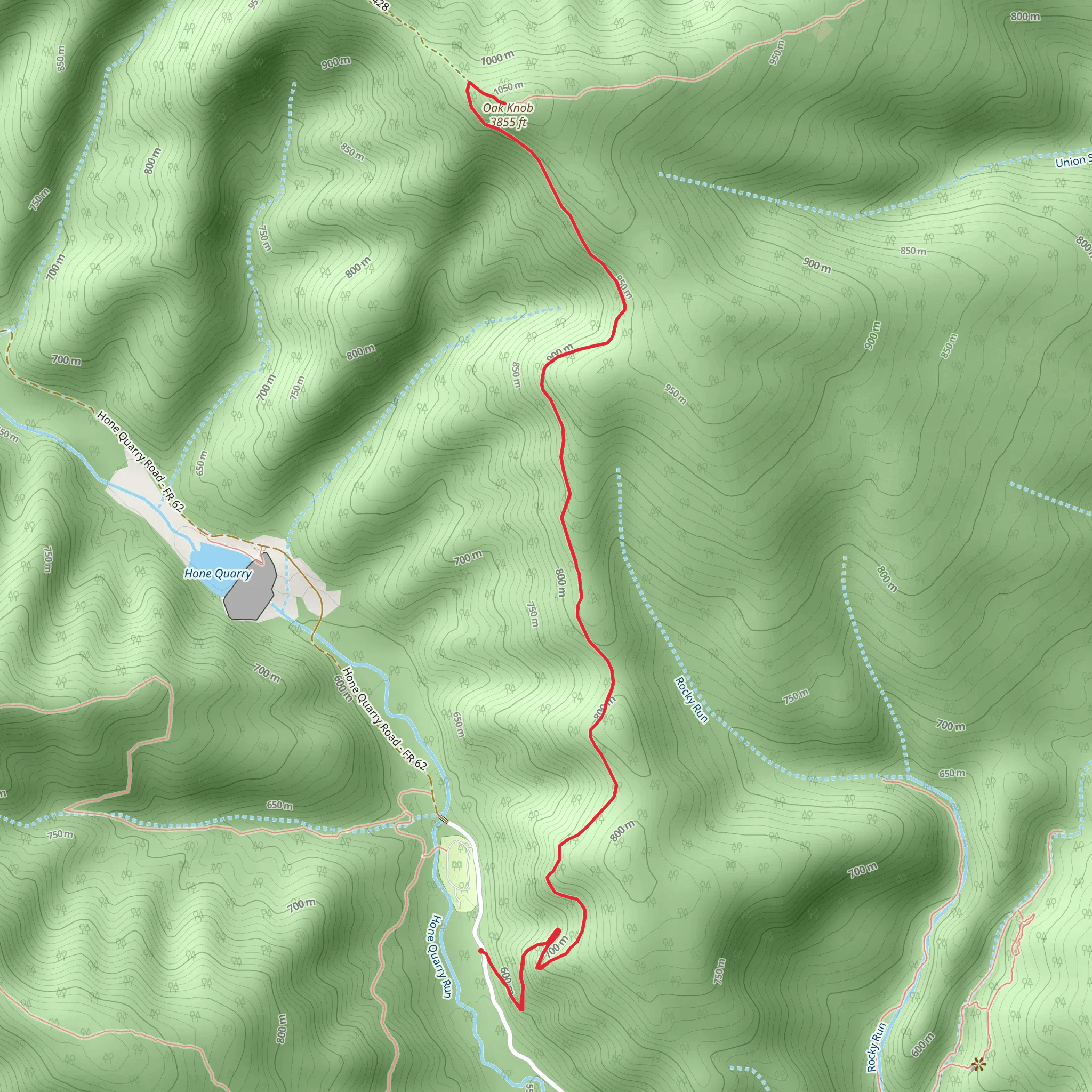 Oak Knob via Cliff Trail mobile static map