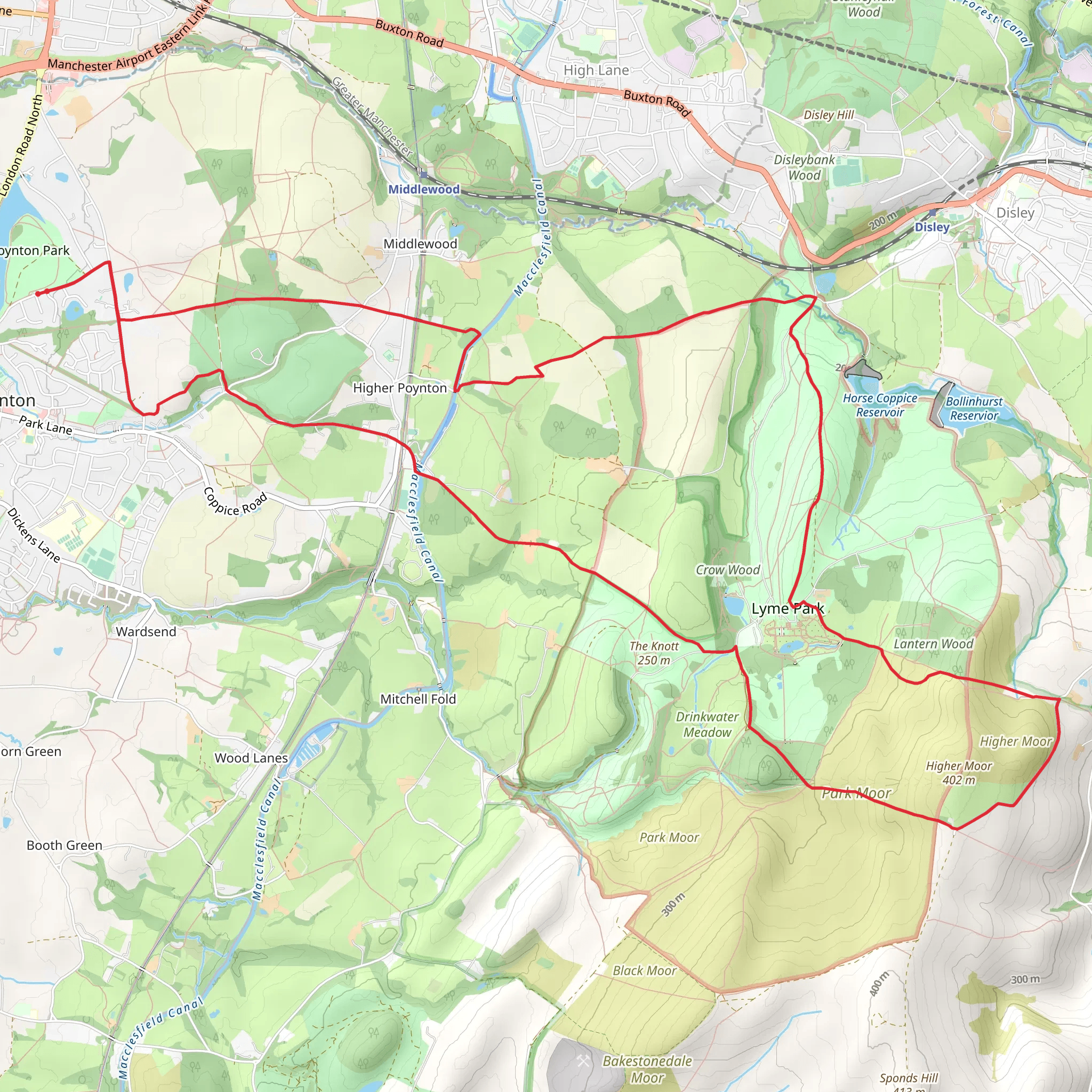 Lyme Park from Poynton mobile static map