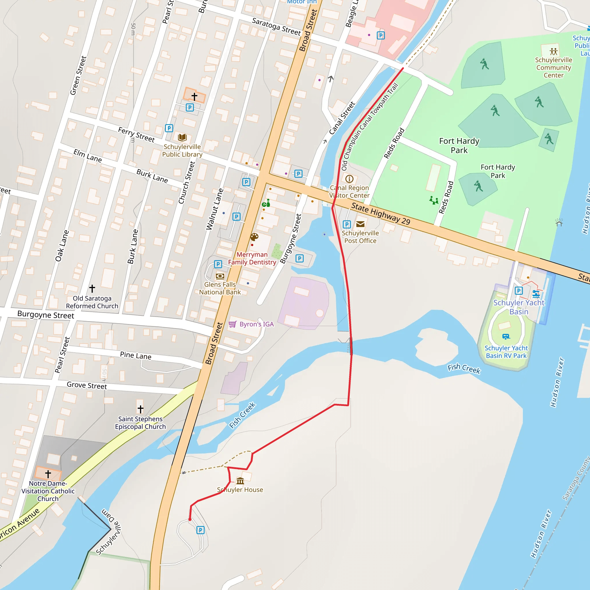 Champlain Canalway Trail mobile static map