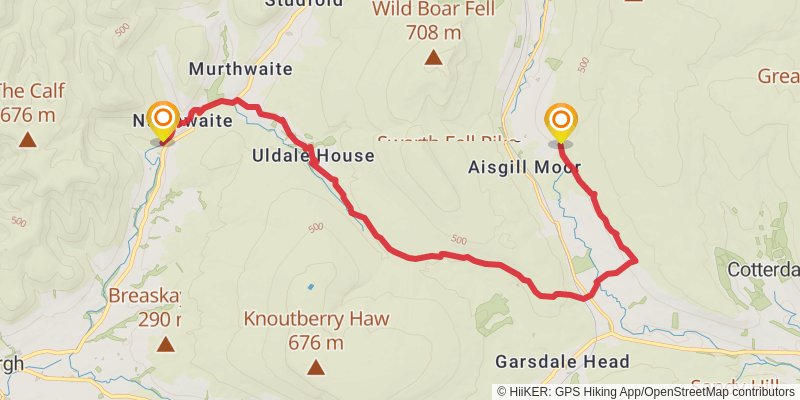 Highest Inns from Kirkstone Pass stage 4 Map