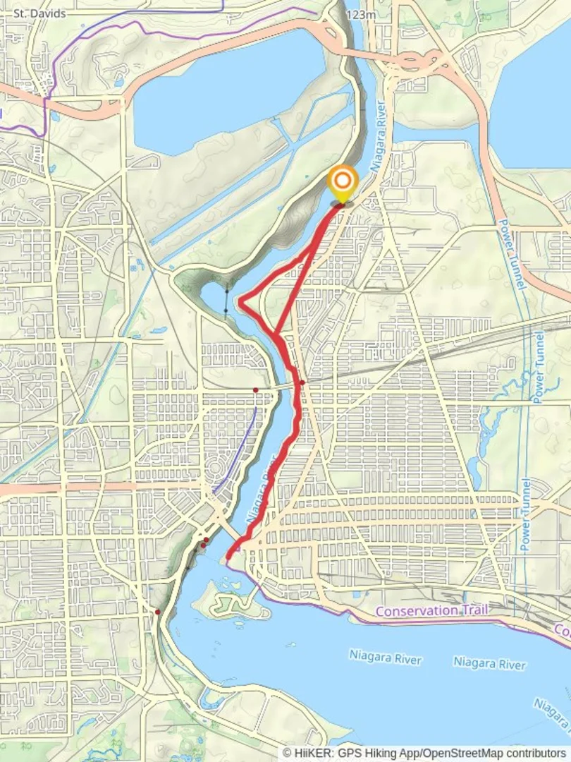 An image depicting the trail Niagara Falls State Parks Trail and its surrounding area.