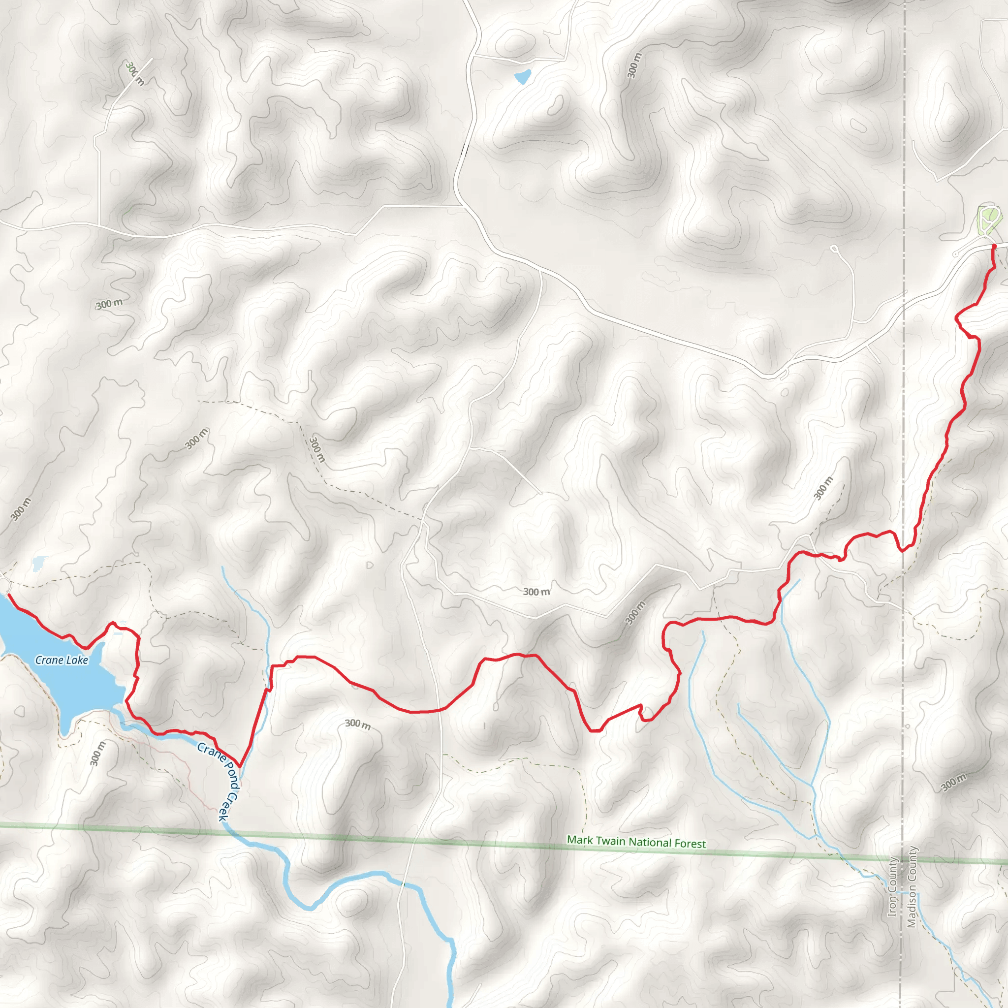Ozark Trail - Marble Creek Section and Crane Lake mobile static map