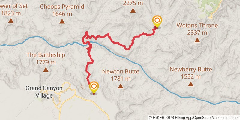Clear Creek Trail via South Kaibab Trail stage 4 Map