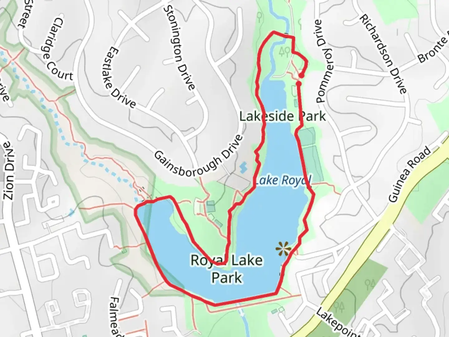 An image depicting the trail Rabit Branch Loop via Ronald Craven Trail and its surrounding area.