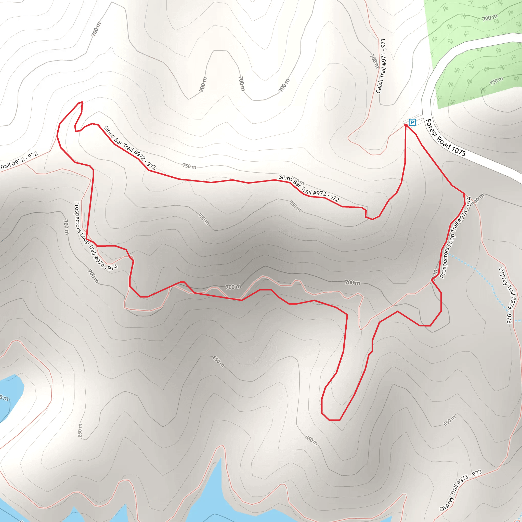 Prospectors Loop Trail mobile static map