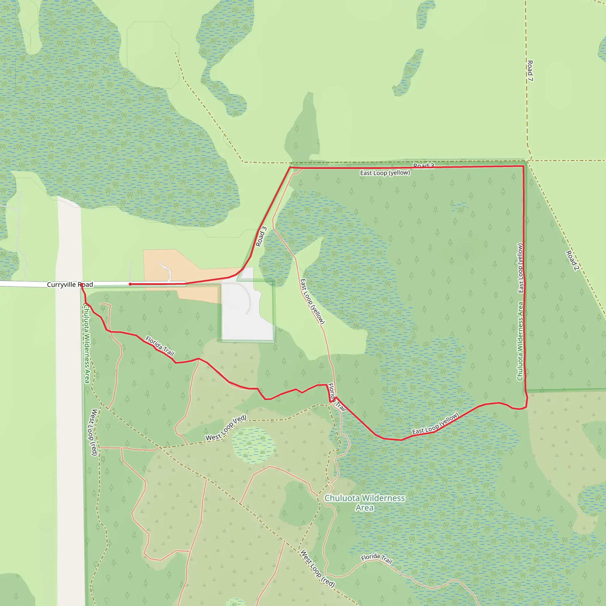 Florida and East Loop Trail mobile static map