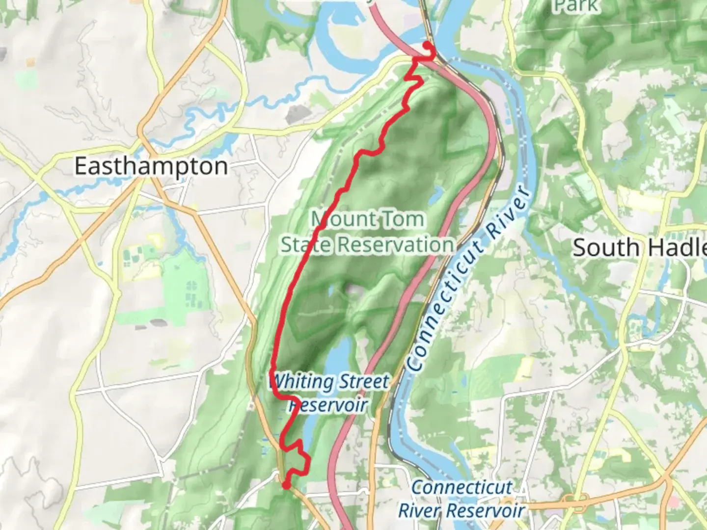 An image depicting the trail NET - M and m Trail via Easthampton Road and its surrounding area.