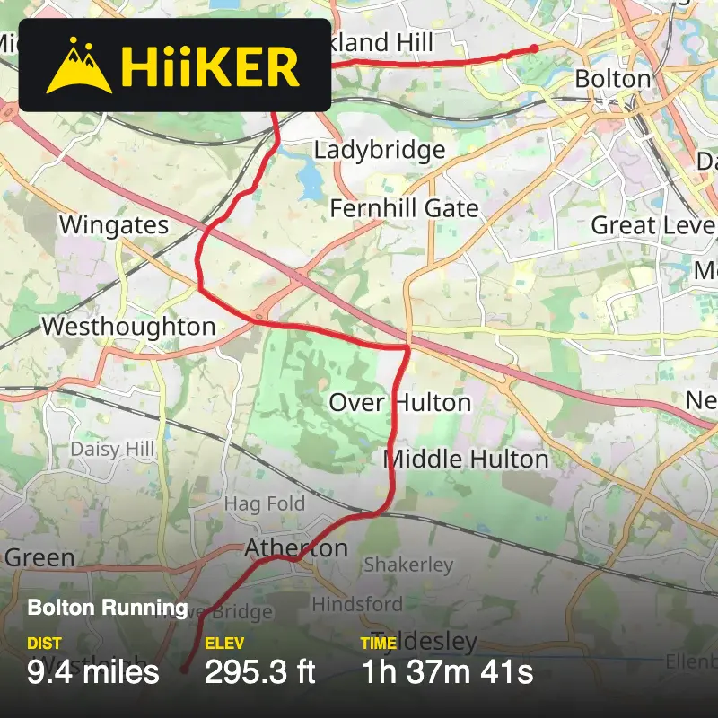 A map preview of the recording Bolton Running.