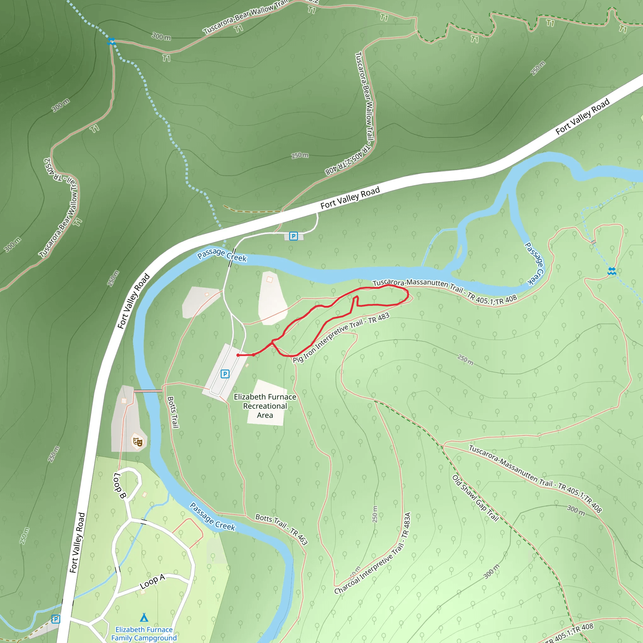 Pig Iron Interpretive Trail mobile static map