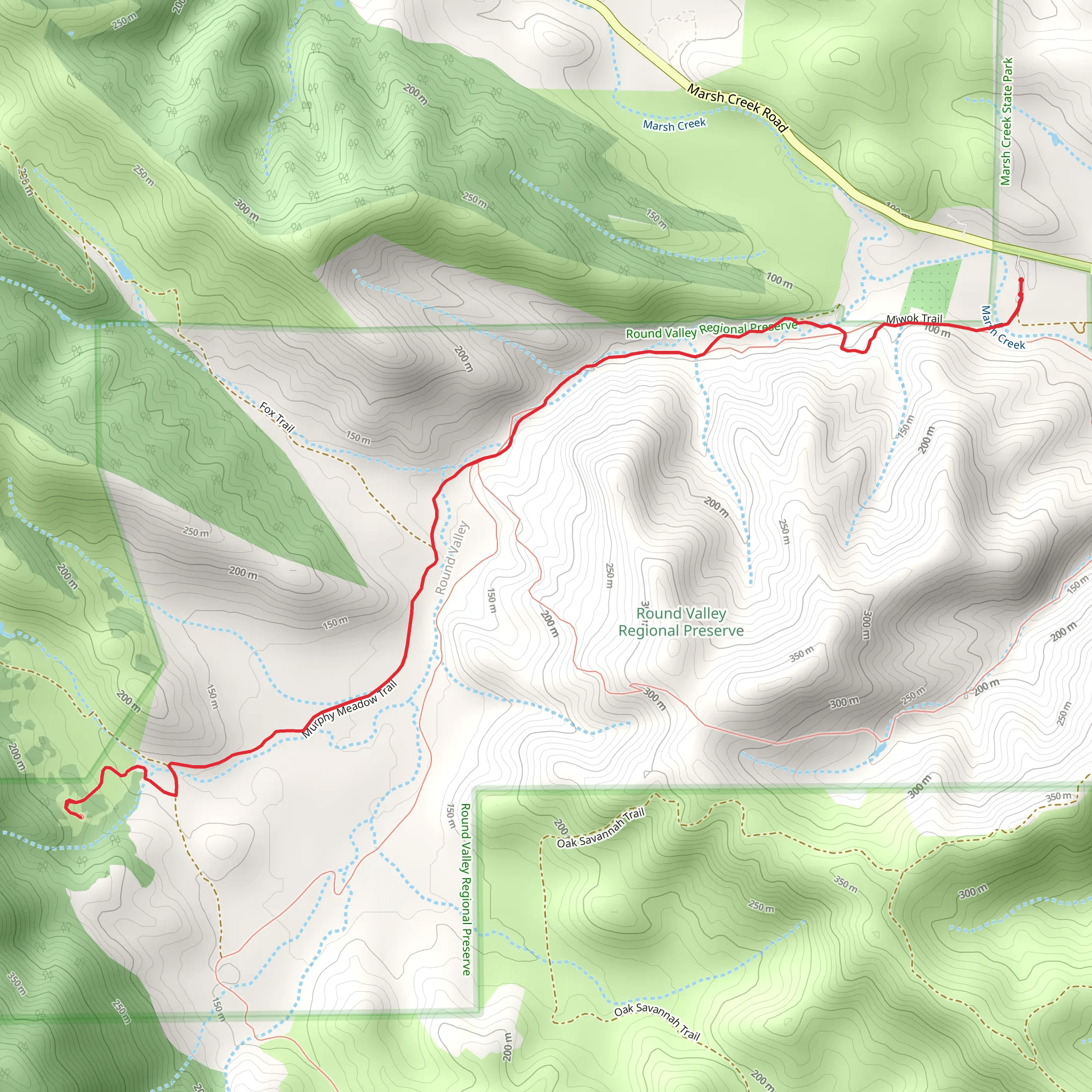 Round Valley Group Camp via Miwok Trail mobile static map