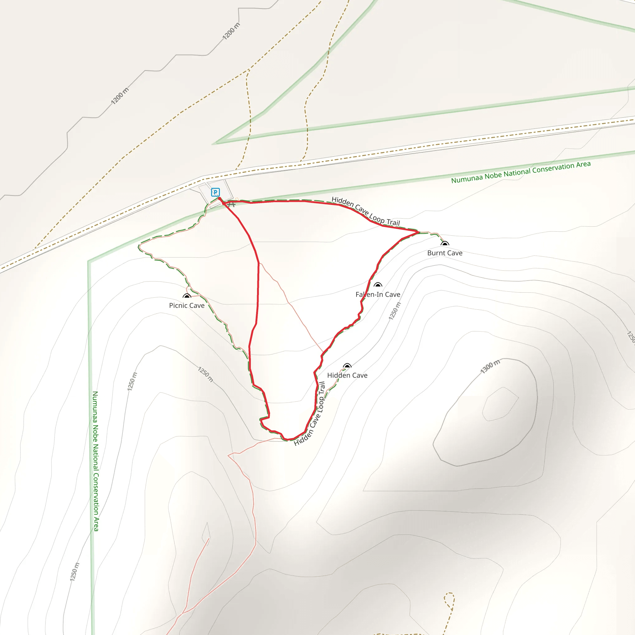 Hidden Cave loop Trail mobile static map