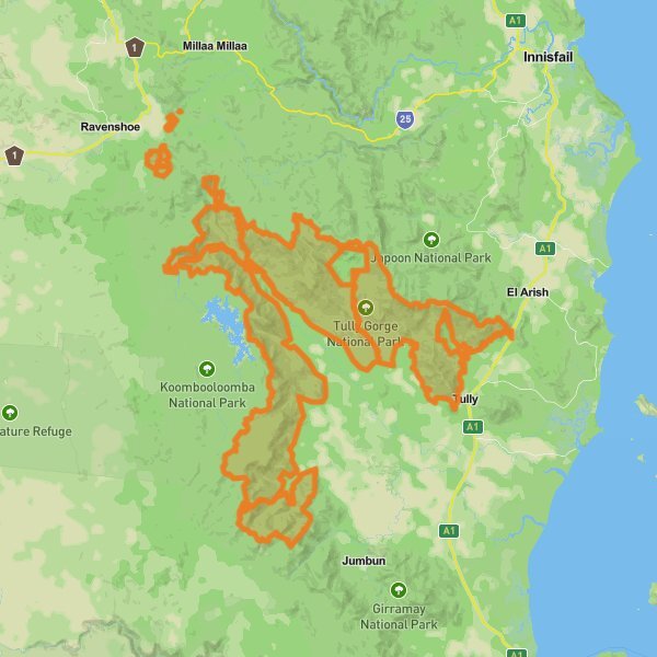 Tully Gorge National Park mobile static map