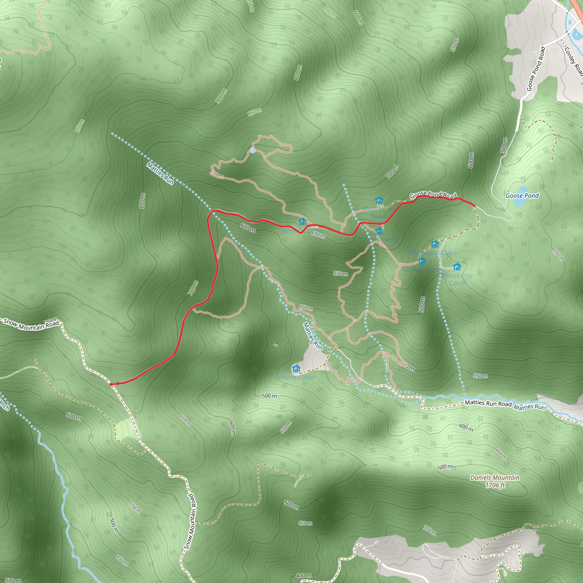 Mutton Top Cabin Access Trail mobile static map
