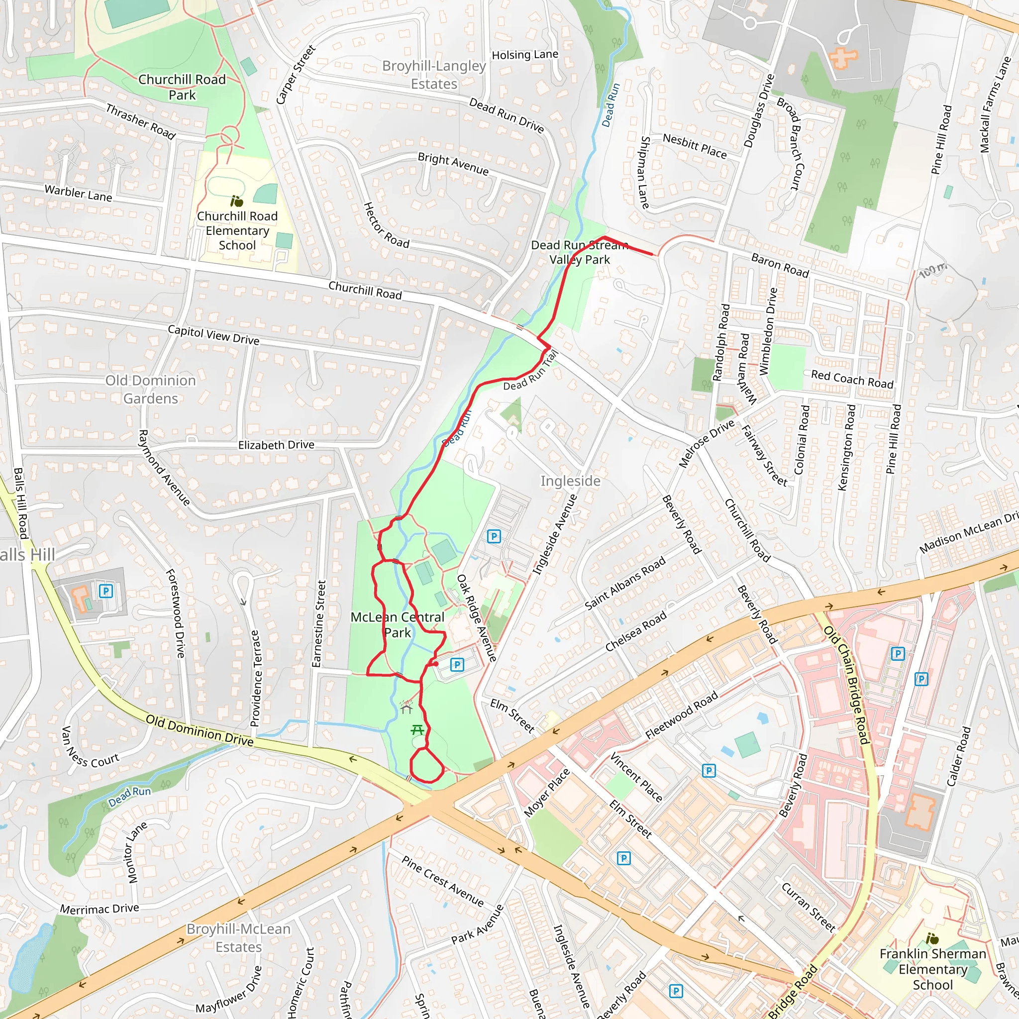 Dead Run Loop Trail mobile static map