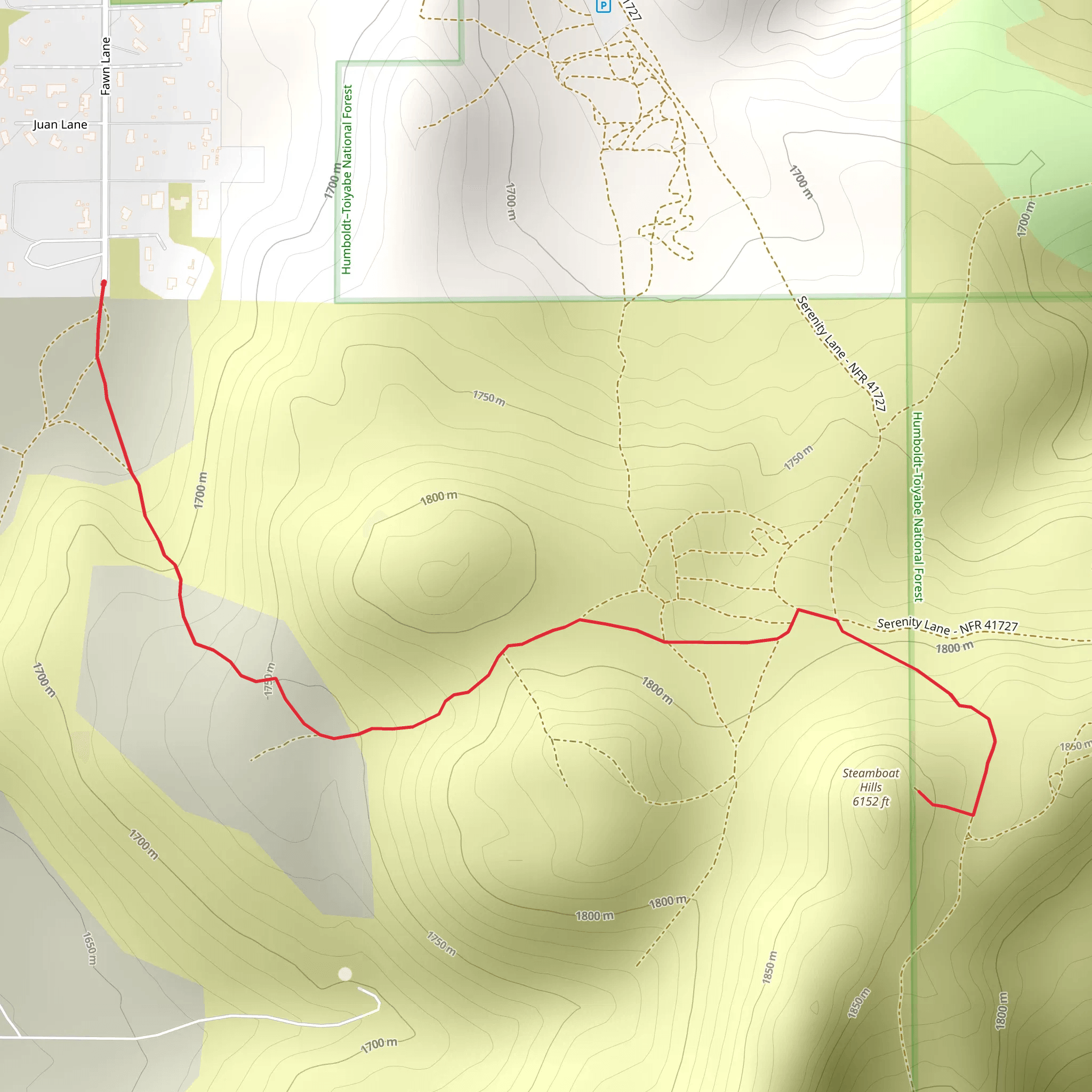 Steamboat Hills Out and Back mobile static map