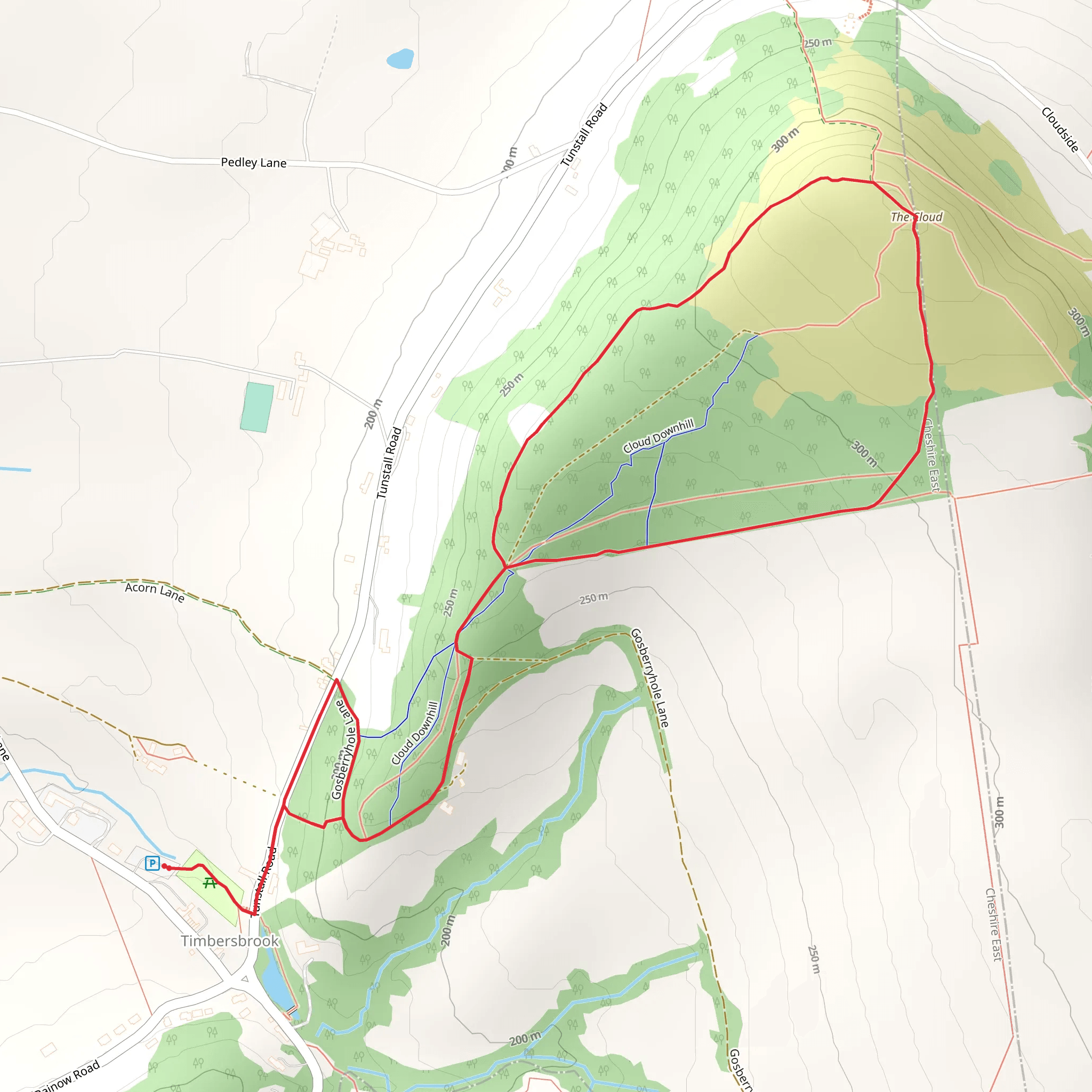 The Cloud via Gritstone Trail mobile static map