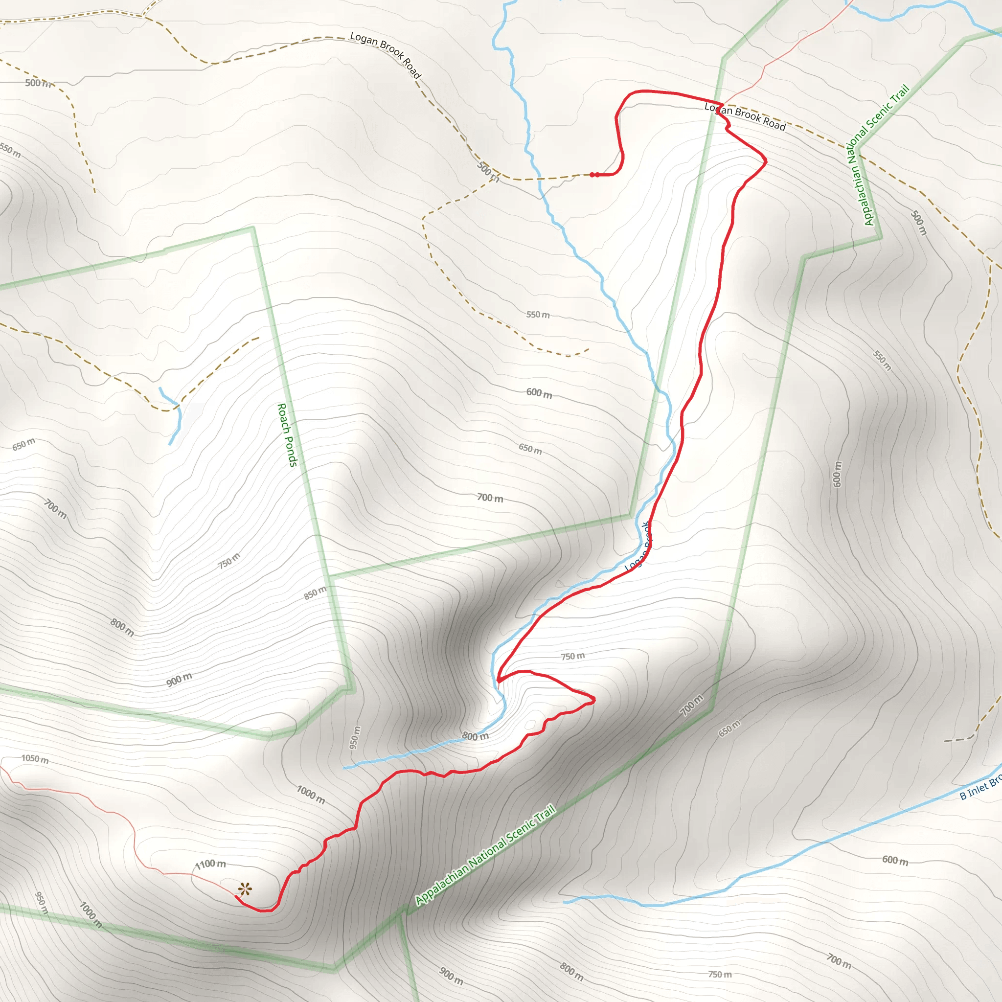 White Cap Mountain via Appalachian Trail mobile static map