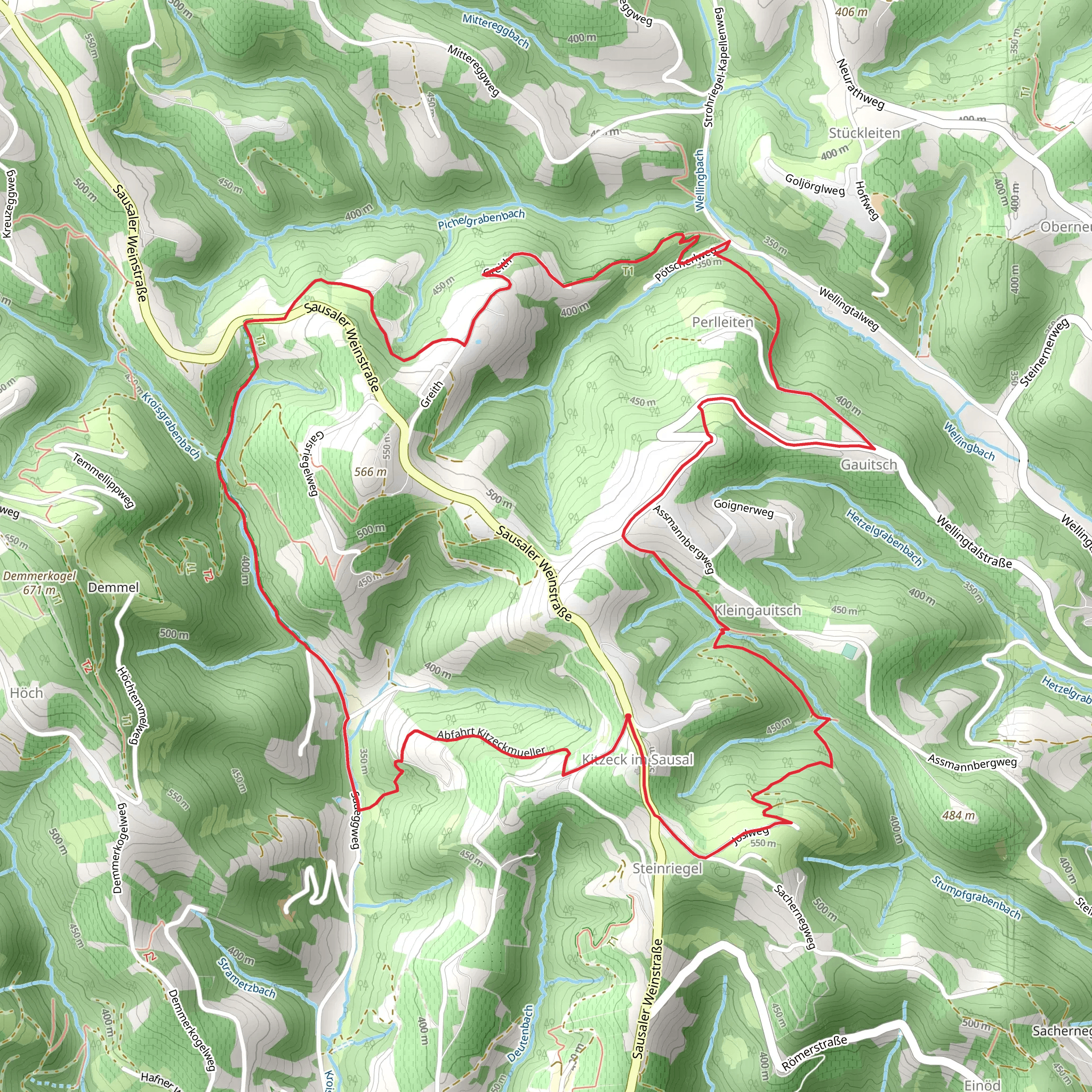 Kitzeck Wine Trail mobile static map