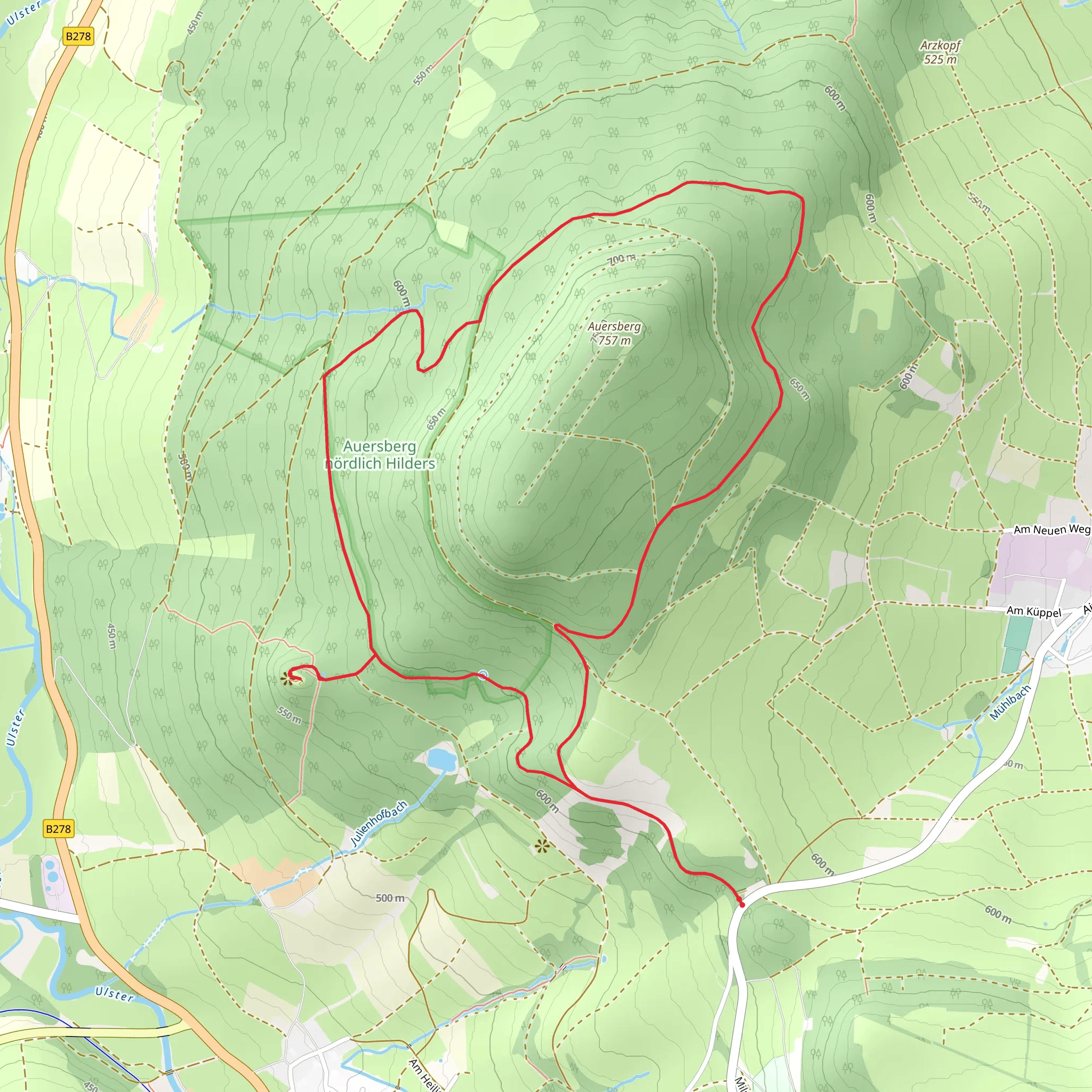 Hilders Rundwanderweg mobile static map