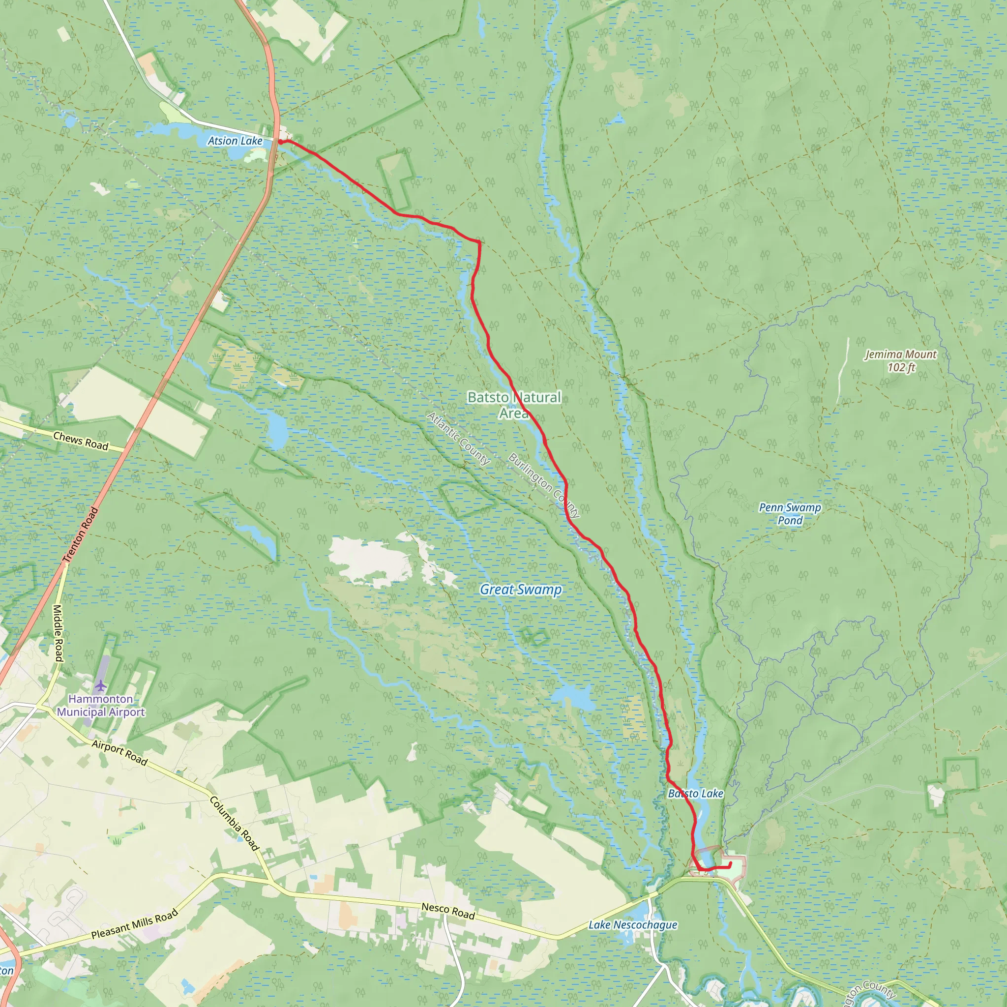 Mullica River Road Walk mobile static map