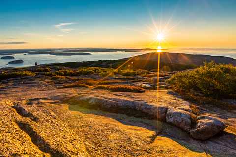 An image depicting the trail Cadillac Mountain via Schiff Path and its surrounding area.