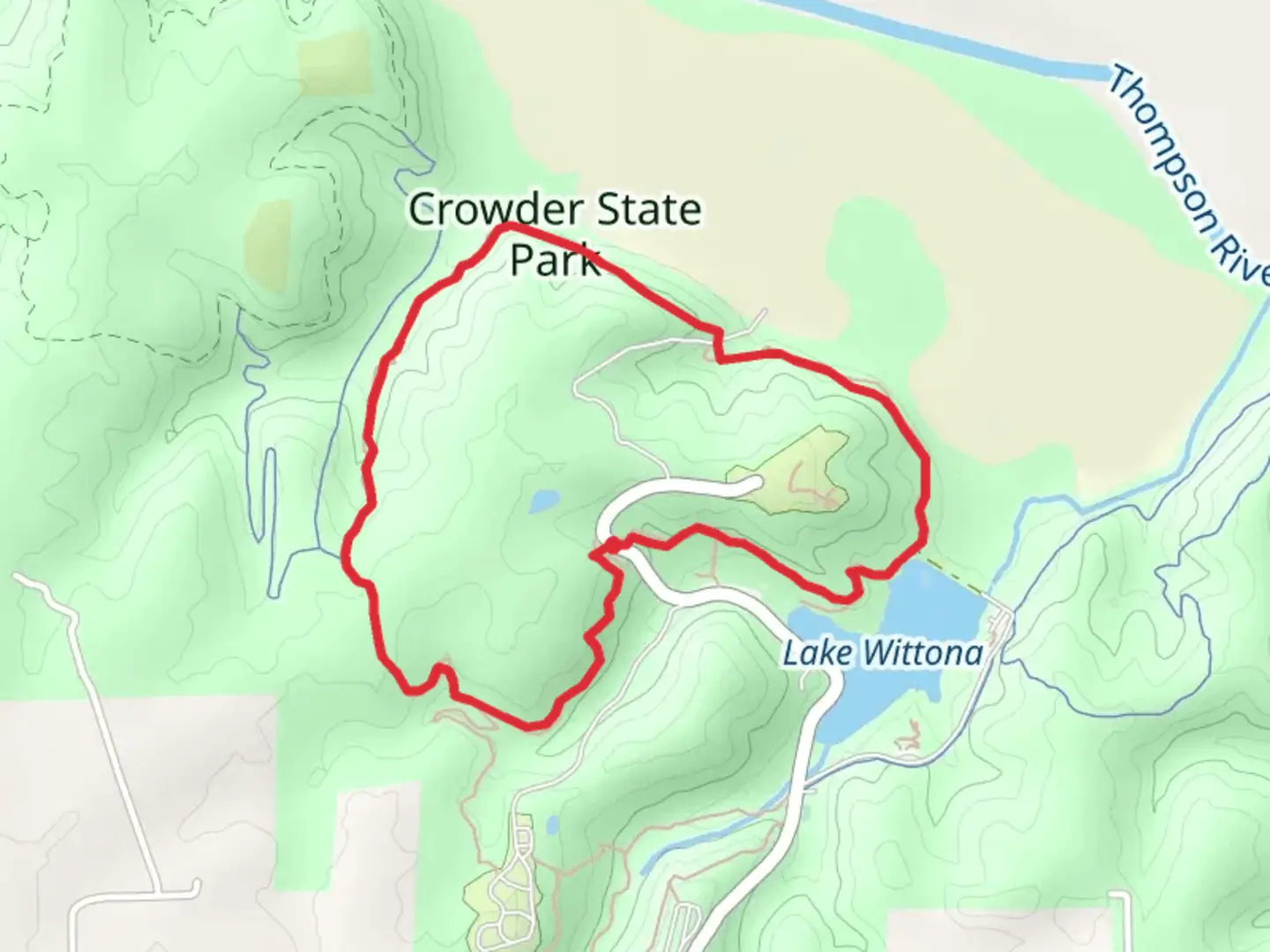 An image depicting the trail Lake Wittona - Tall Oaks Loop Trail and its surrounding area.