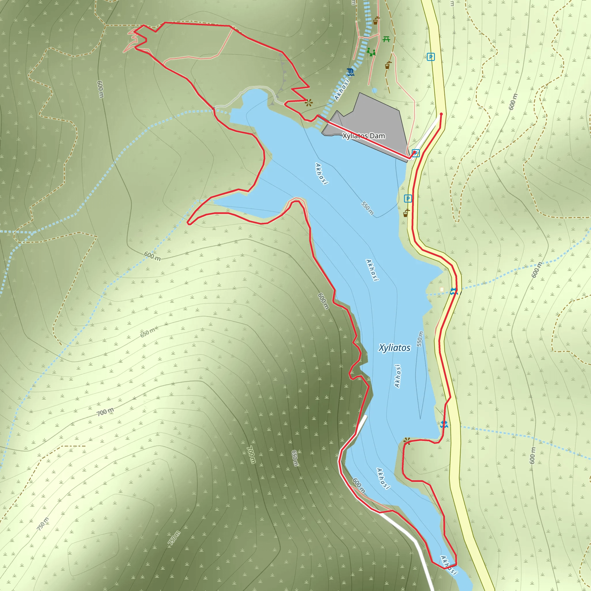 Xiliatos Dam Trail mobile static map