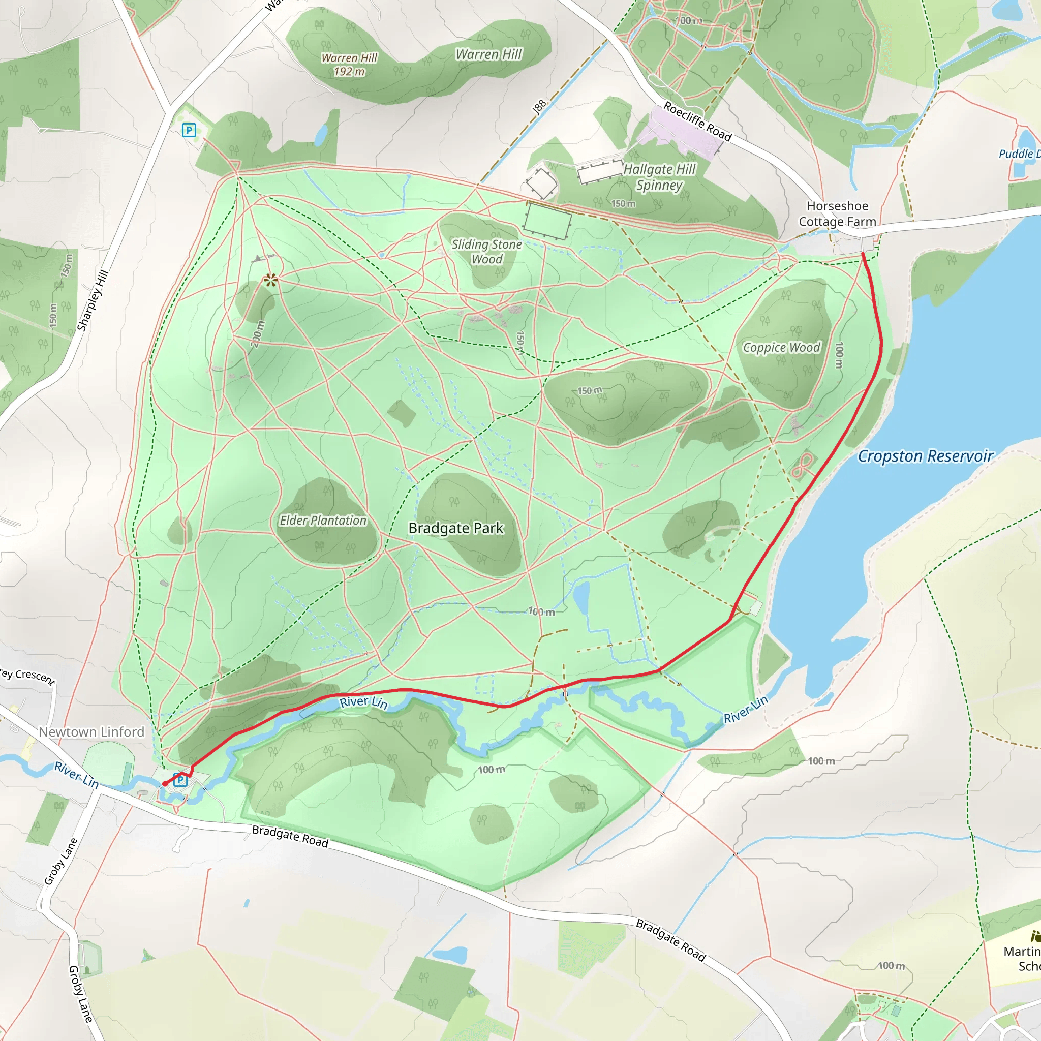 Cropston Reservoir mobile static map