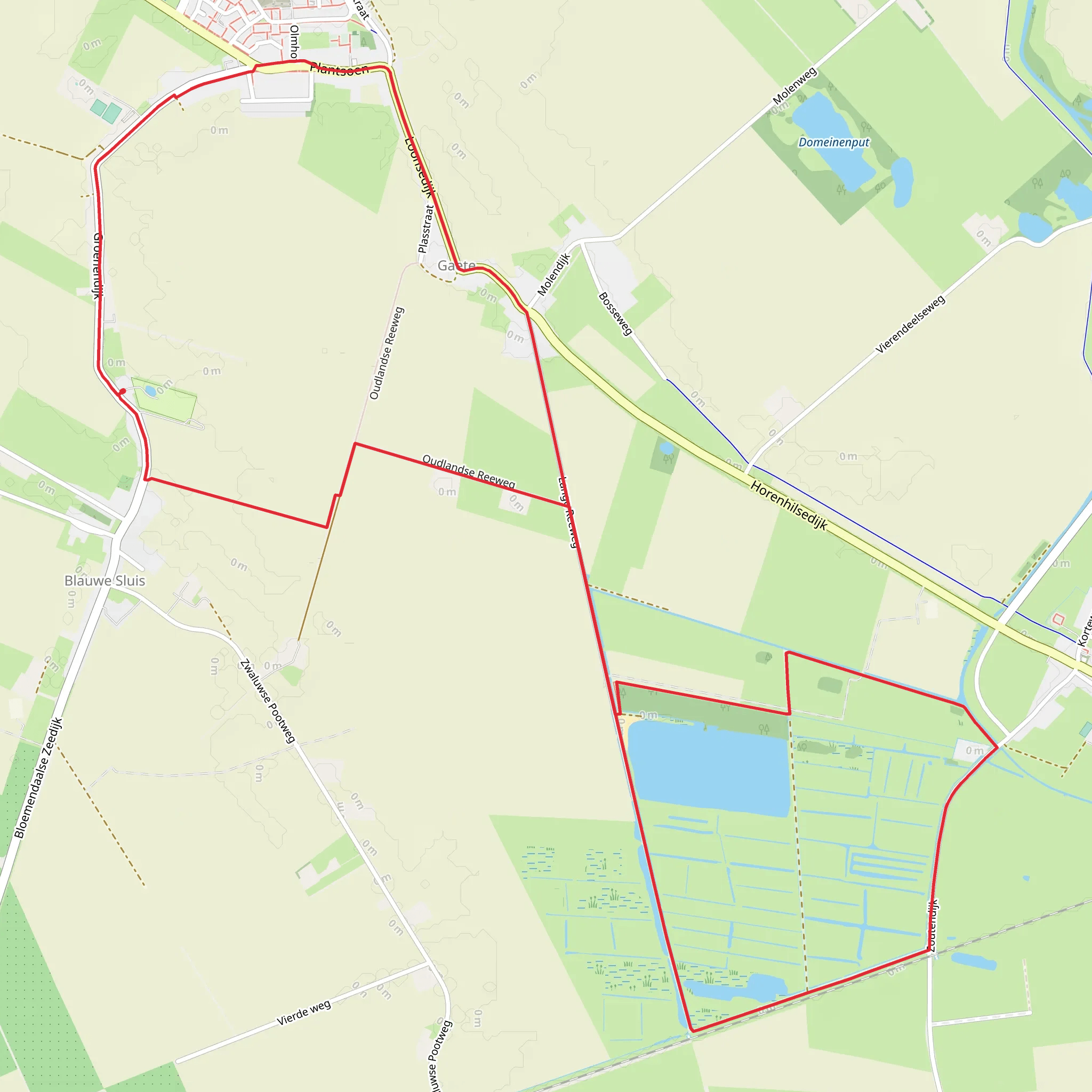 De Winput via Lange Reeweg and Groenendijk mobile static map