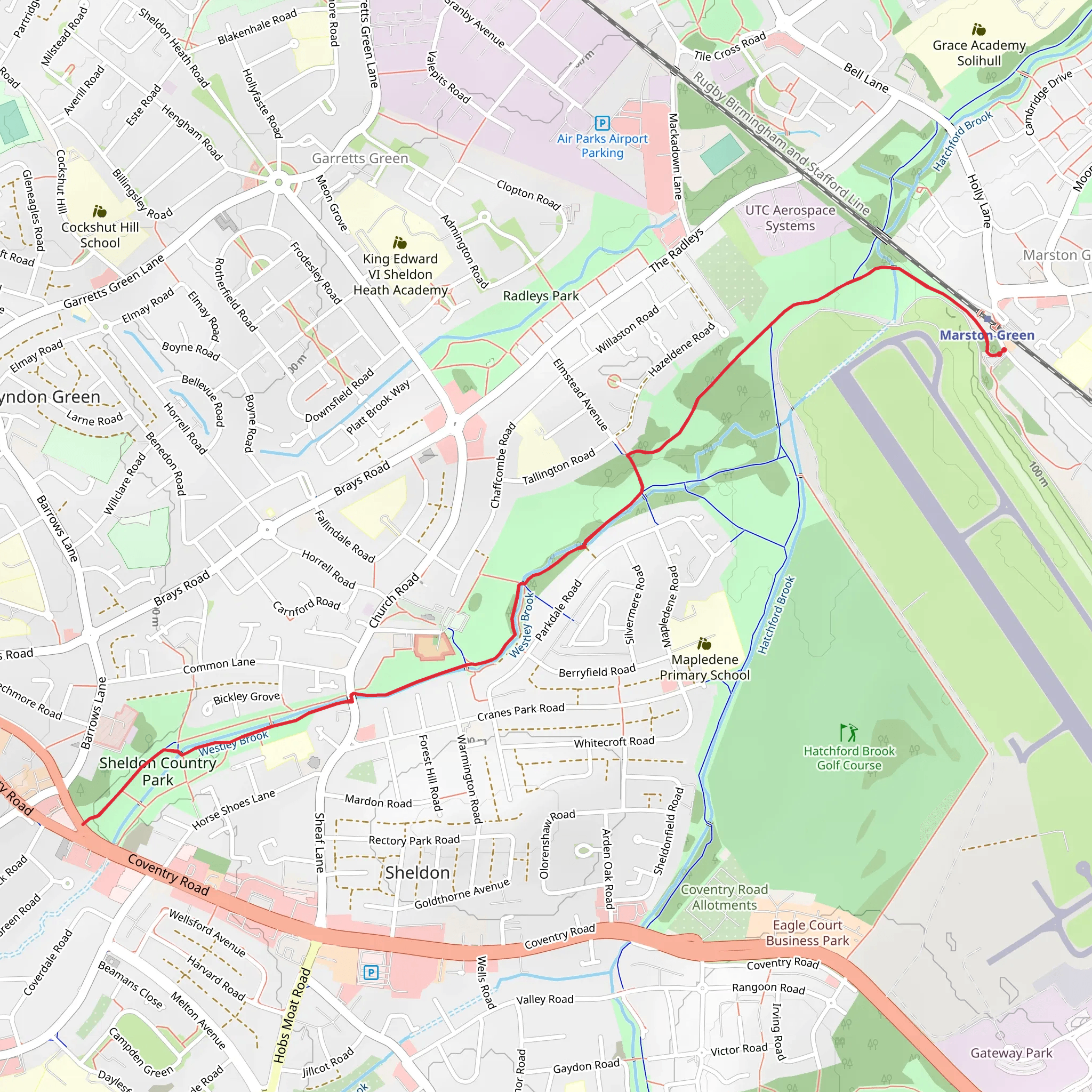 Sheldon Country Park Walk mobile static map