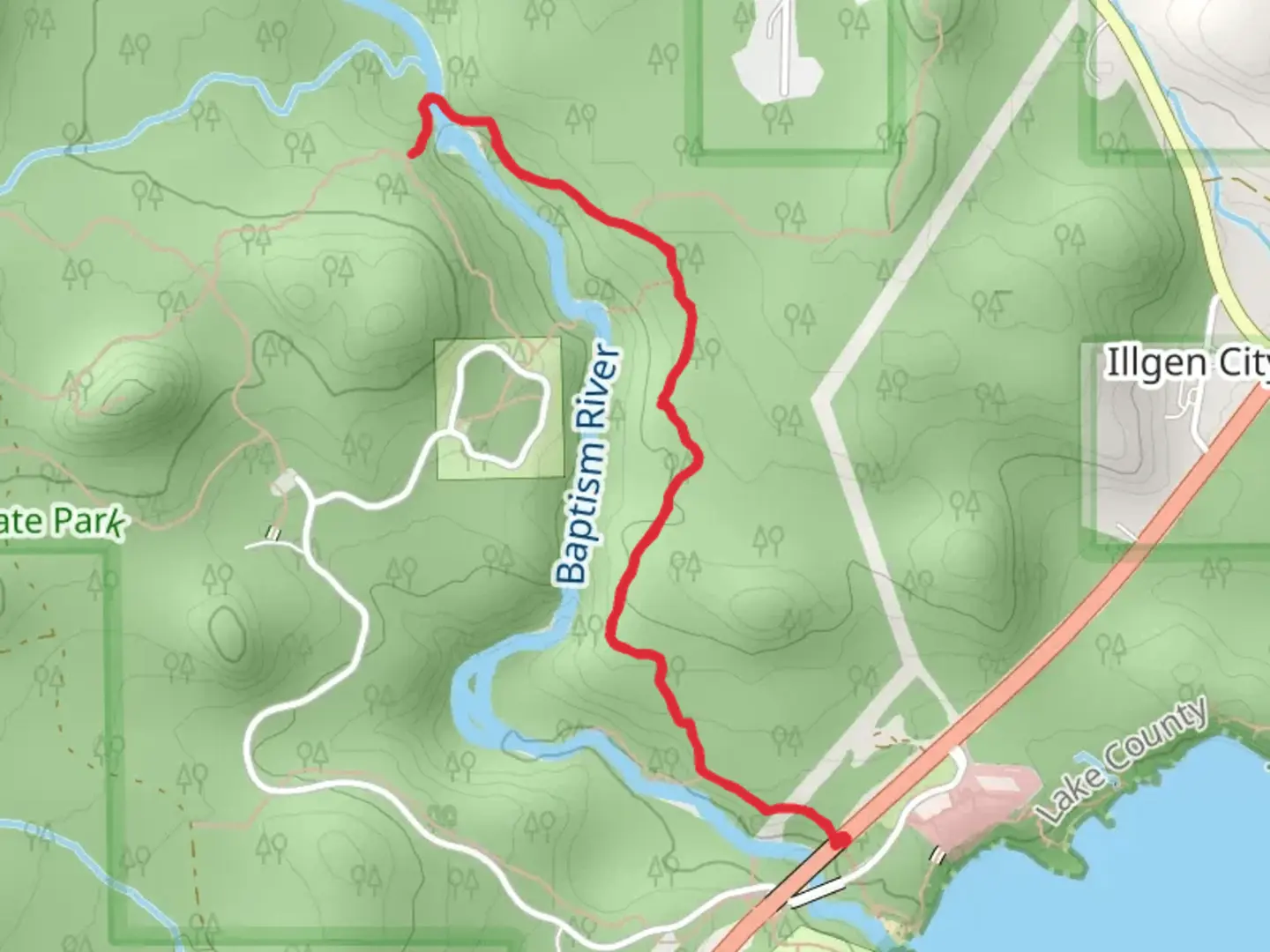 An image depicting the trail Superior Hiking Spur Trail and its surrounding area.