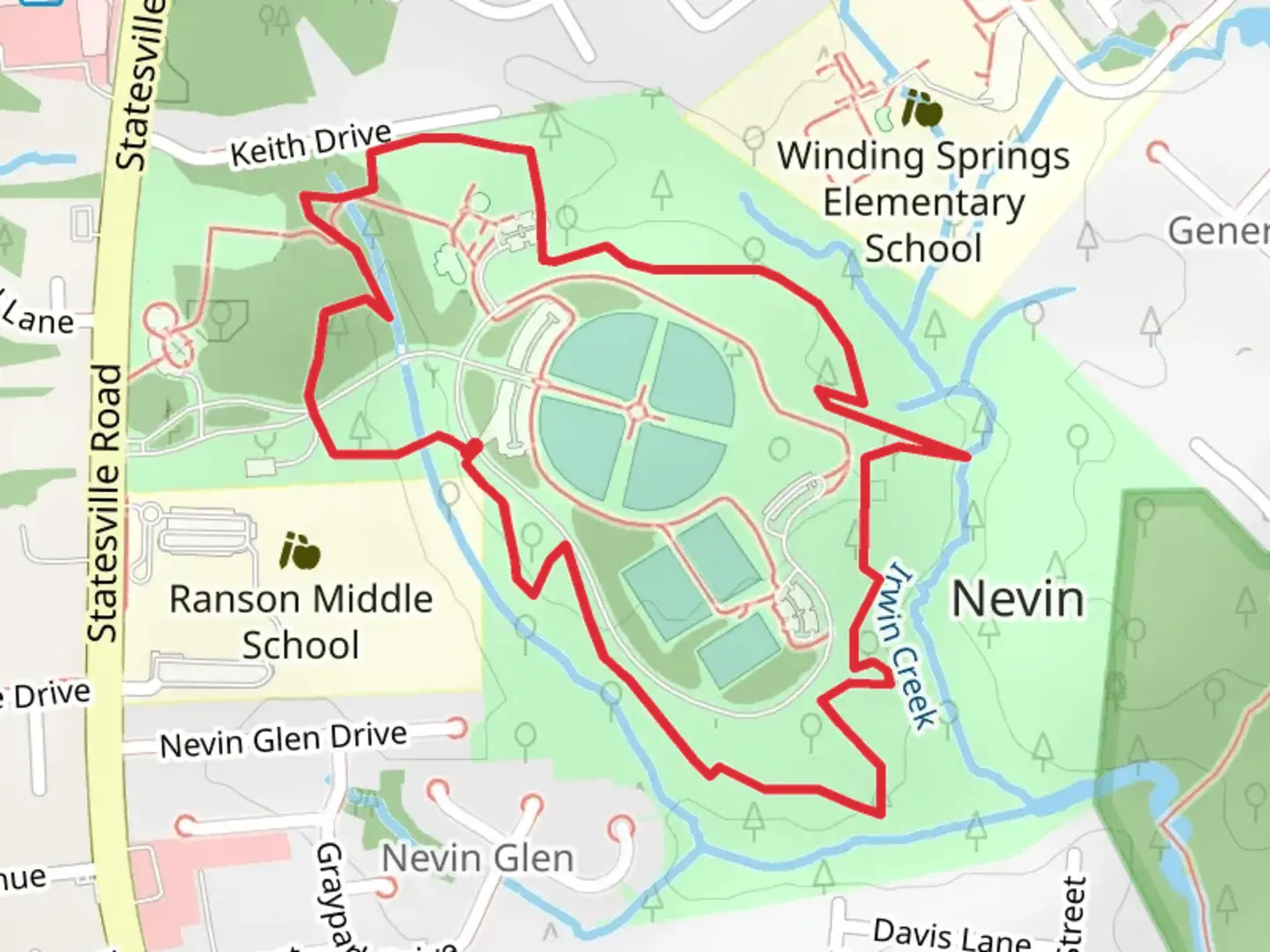 An image depicting the trail Nevin Regional Park Loop and its surrounding area.